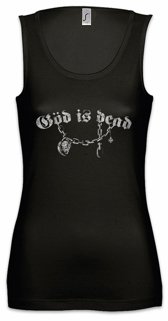 Tanktop Göd is Dead Ärmelloses Damen T-Shirt God Nietzsche Friedrich Gott Tot