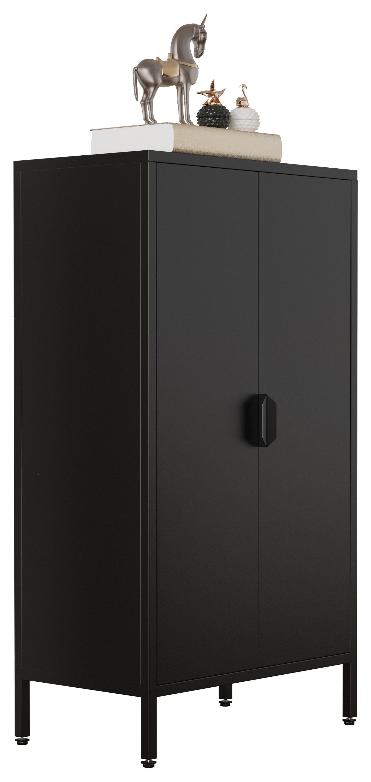 VCM Kommode Flokas B. 60 x T. 35 x H. 110 cm, Stauraum für Kleidung und Wäsche, für Büro und Homeoffice, 2 Fächer – Bild 2 von 5