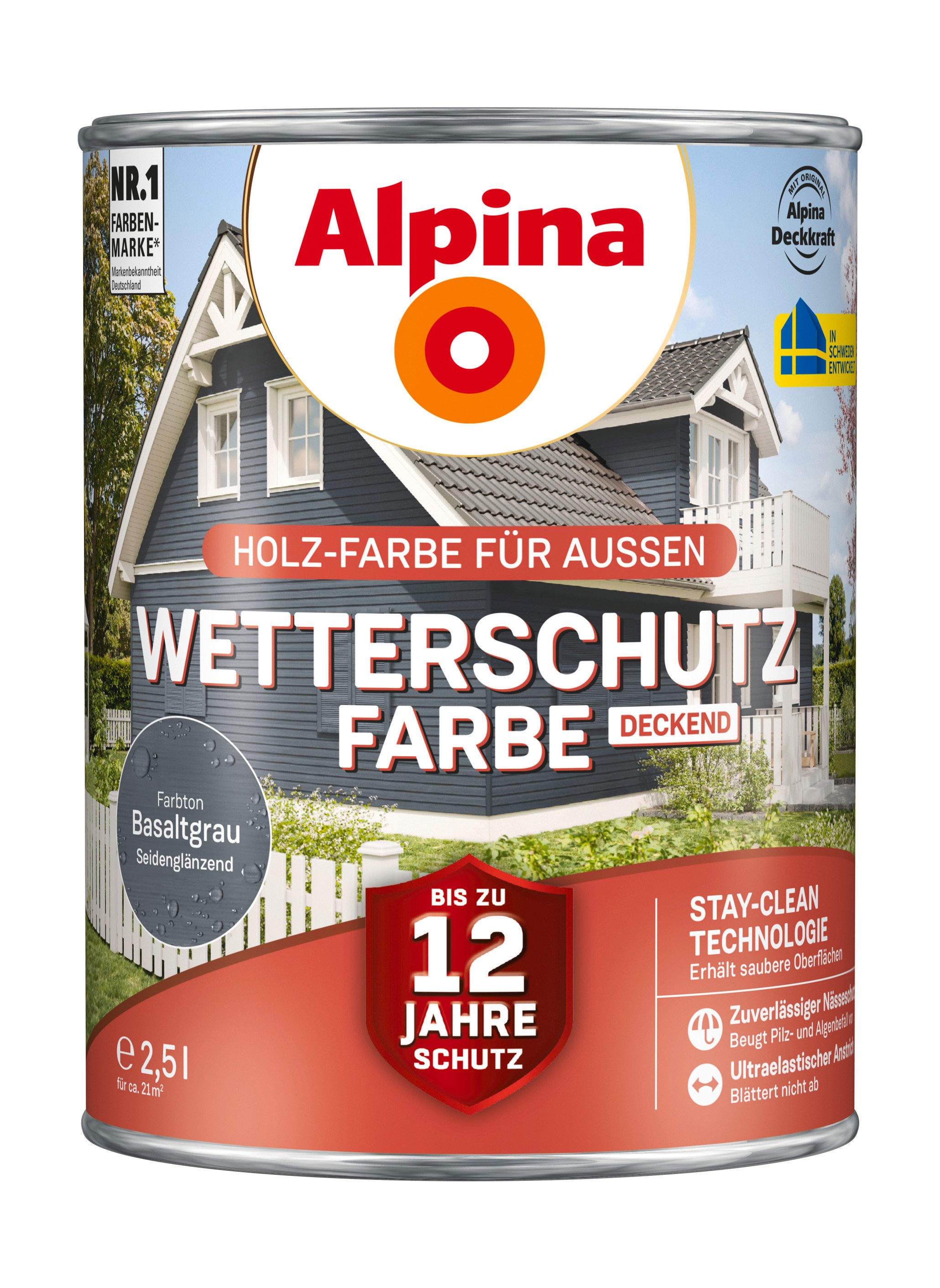 Alpina Wetterschutzfarbe Alpina Wetterschutz-Farbe deckend seidenmatt