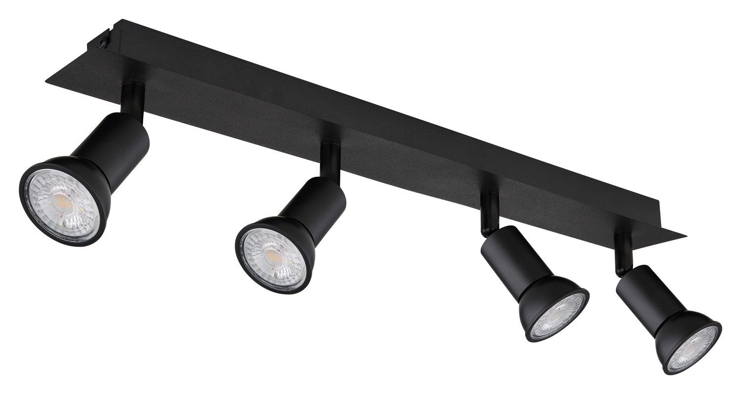 GLOBO LIGHTING Deckenstrahler DREW, 4-flammig, Schwarz, Breite 50 cm, Metall, ohne Leuchtmittel, Deckenlampe