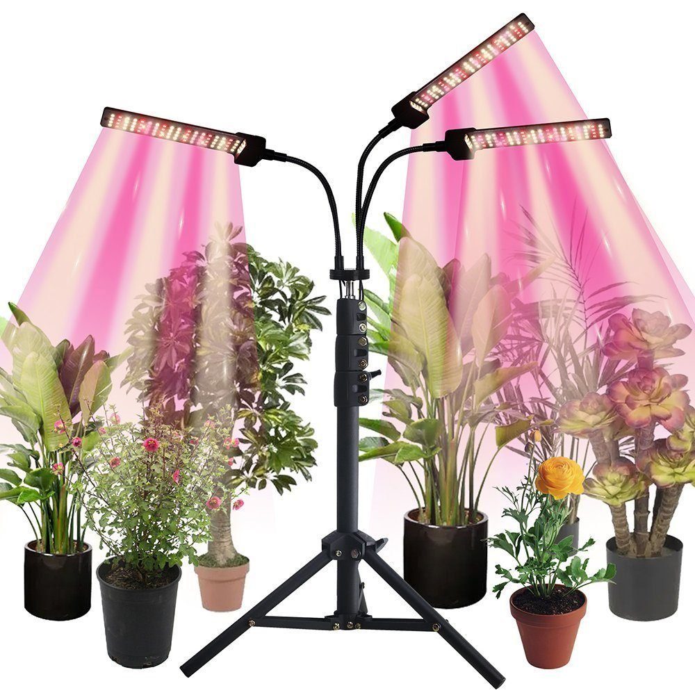 Lichtfarbe Köpfe,3 Pflanzenlampe 3/4 Modi,Timer,mit Pflanzenlampe DOPWii Stativständer