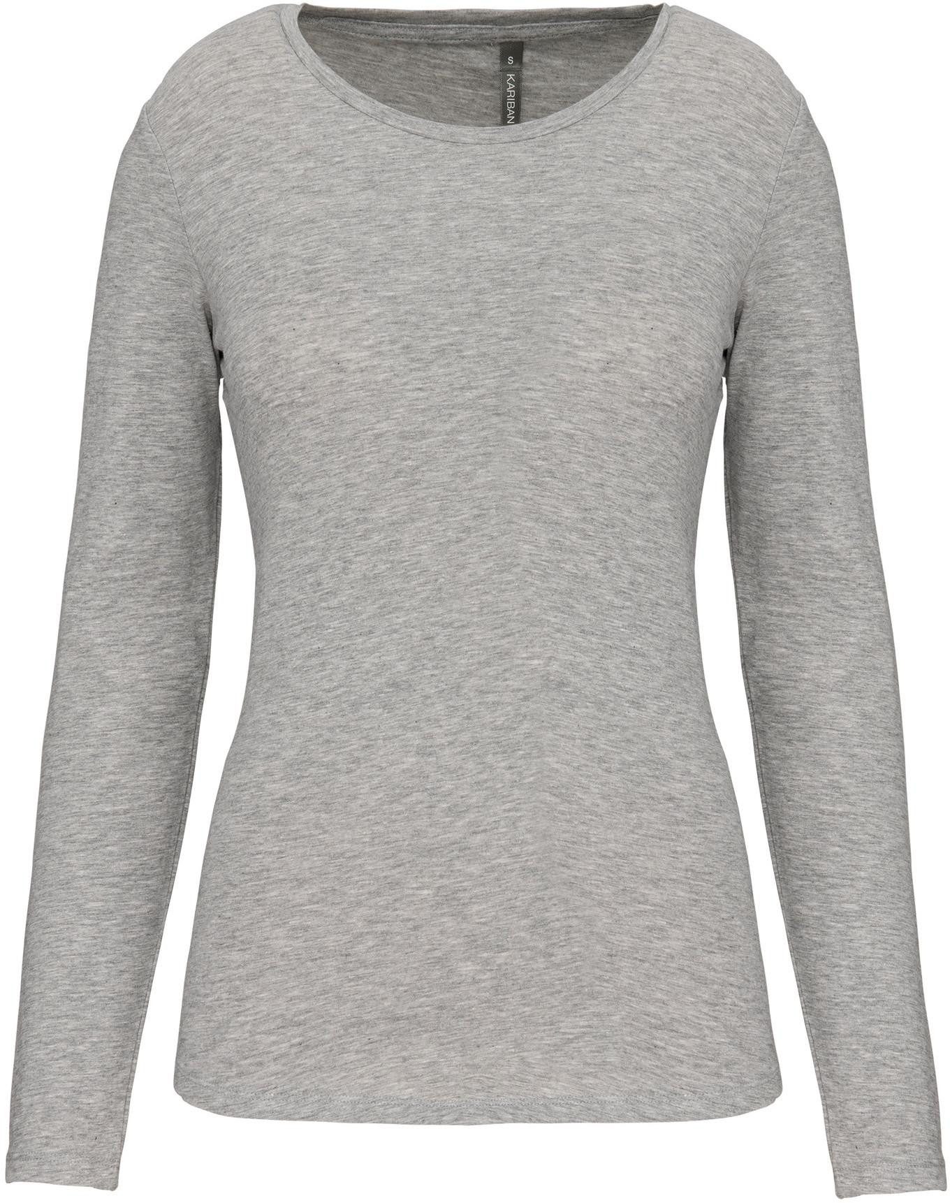 Langarmshirt Damen Langarm-T-Shirt mit Rundhalsausschnitt
