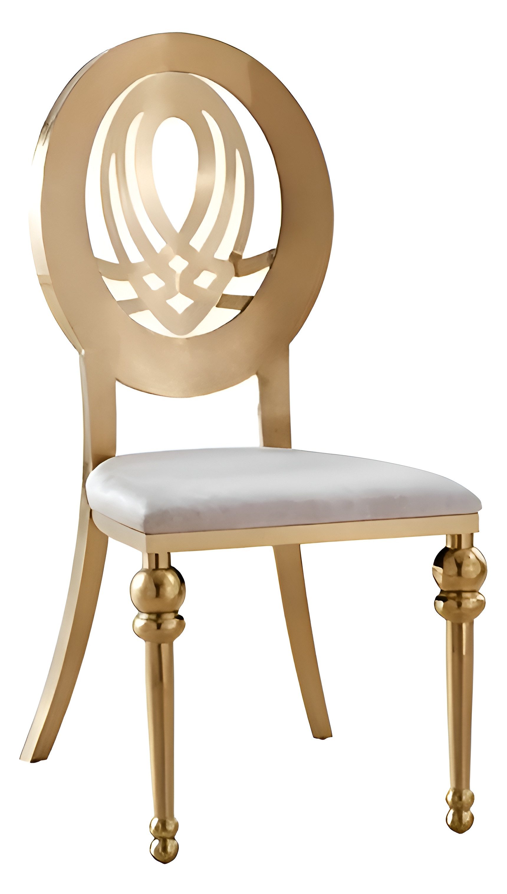 JVmoebel Esszimmerstuhl Edelstahlstuhl in Gold-Weiß mit elegantem Design und Komfort, Made in Europa