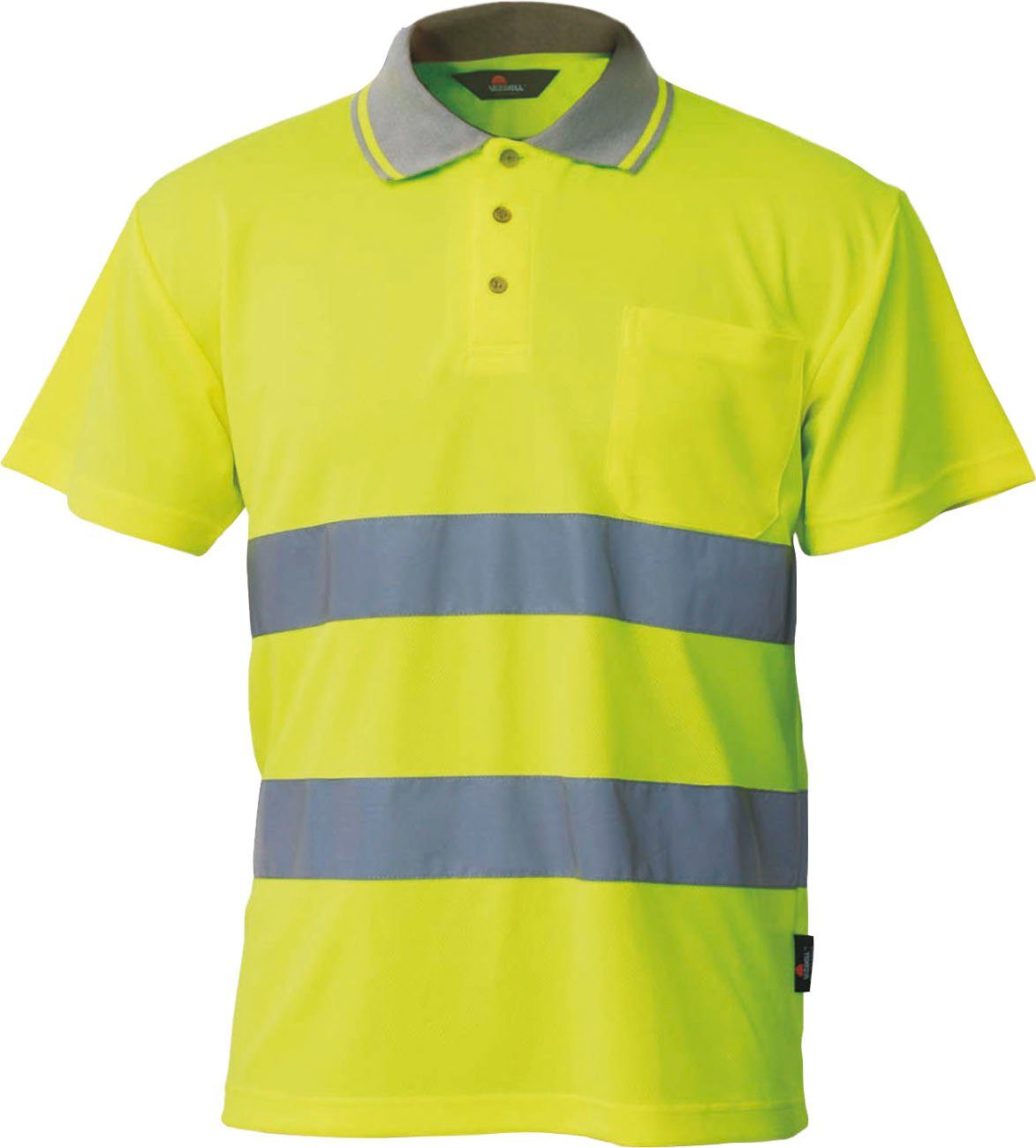 Herock Poloshirt Sleeves-Hochsichtbar 2 horizontale Streifen aus  hochwertigem Reflexmaterial auf dem Körper