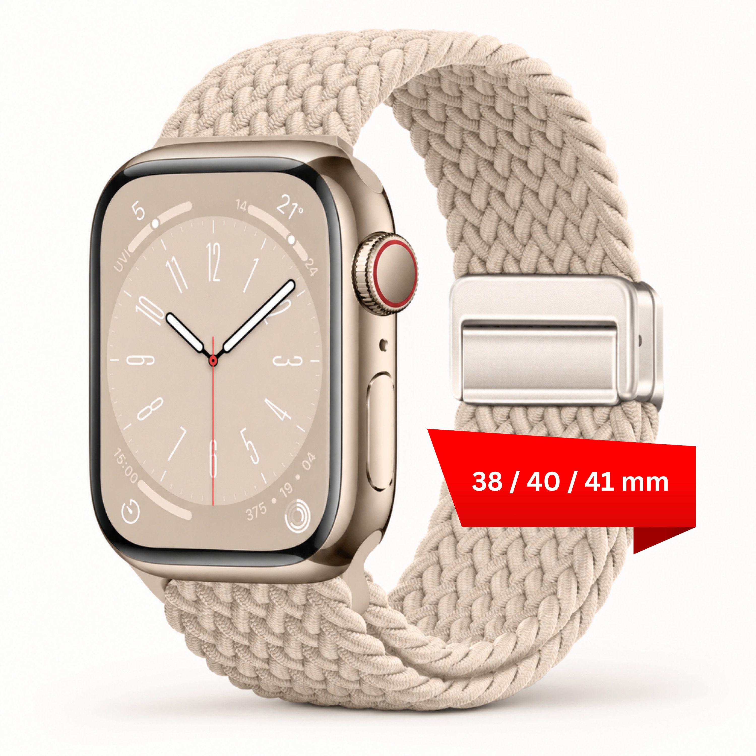 StellarLuma Uhrenarmband Smartwatch Armband Stoff Nylon für Apple Watch Magnetisch Netzmuster, Ersatzarmband mit Magnetverschluss elastisch & in verschiedenen Farben