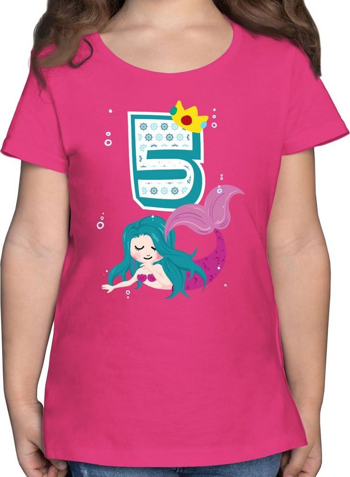 Shirtracer T-Shirt Meerjungfrau Fünfter - 5. Geburtstag - Mädchen Kinder  T-Shirt meerjungfrau shirt mädchen