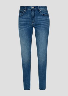 QS Stoffhose Jeans Sadie / Skinny Fit / Mid Rise / Skinny Leg Label-Patch, Waschung
