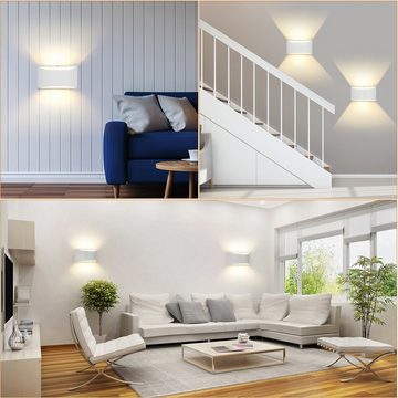 oyajia Wandleuchte 5W LED Wandleuchte Innen, Modern Weiß Gipsleuchte Design Wandlampen, LED wechselbar, Wandleuchte aus Aluminium, für Wohnzimmer, Schlafzimmer, Flur, Küche