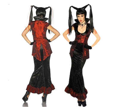 Vampir-Kostüm Gothic-Vampirkostüm Oberteil und Samt-Rock, Karneval Halloween