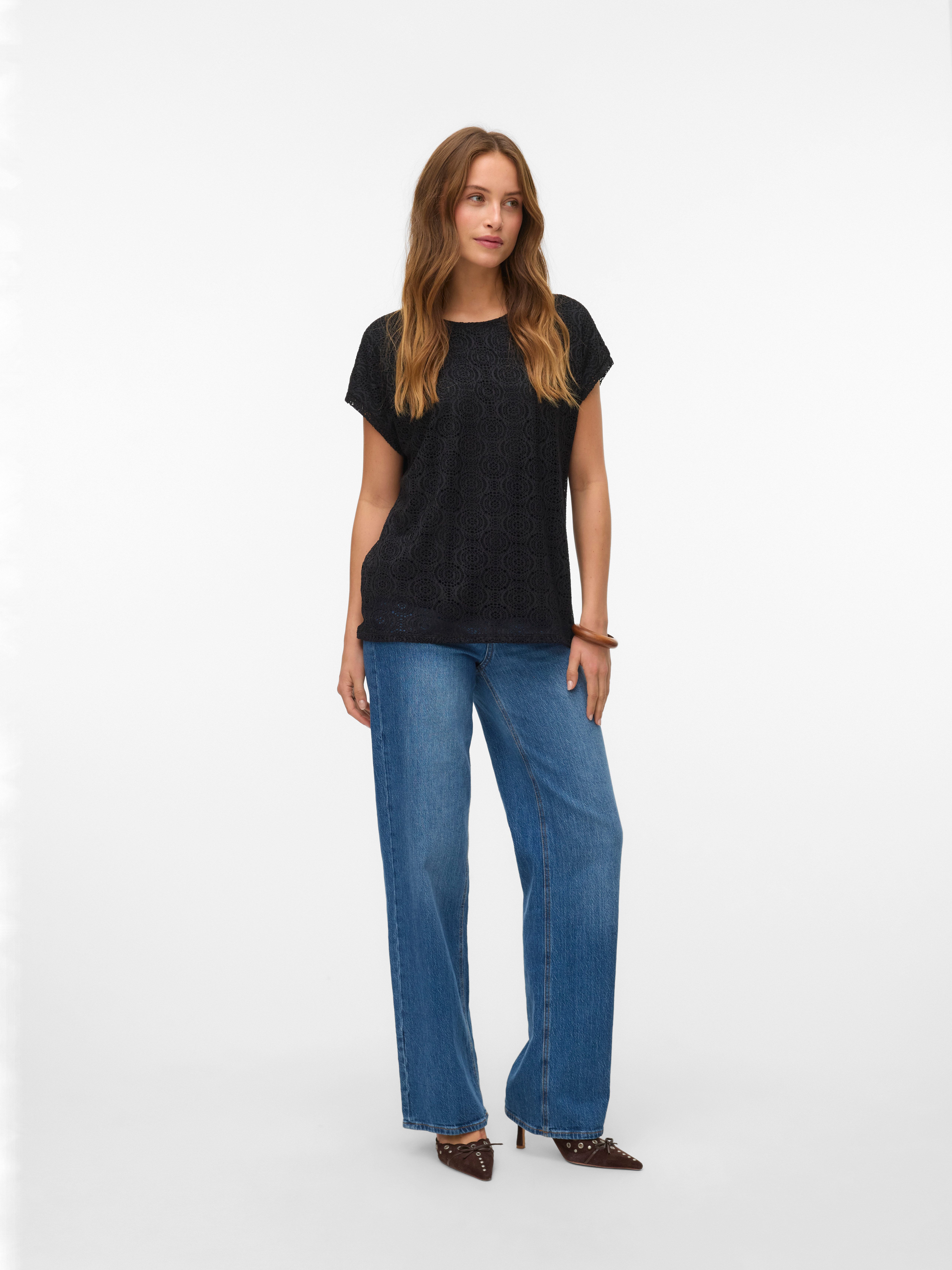 Vero Moda T-Shirt VMMAYA AVA SS TOP JRS VO Materialmix, regular fit – Bild 5 von 5