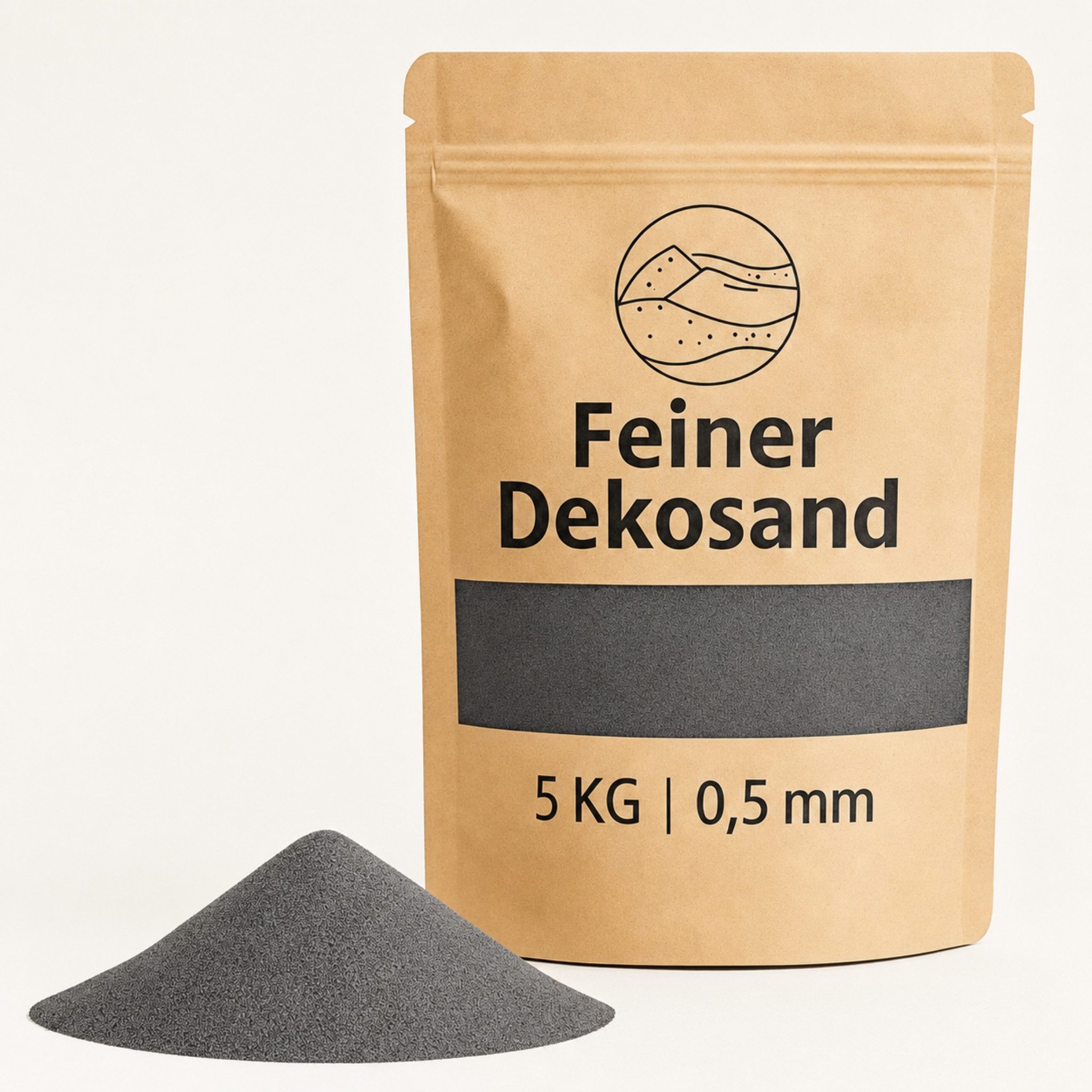 matches21 HOME & HOBBY Dekosand Deko-Sand anthrazit 5 kg für Vasen, Gläser & Streudeko (1-St), Bunter Farbsand als feiner Deko- & Bastelsand