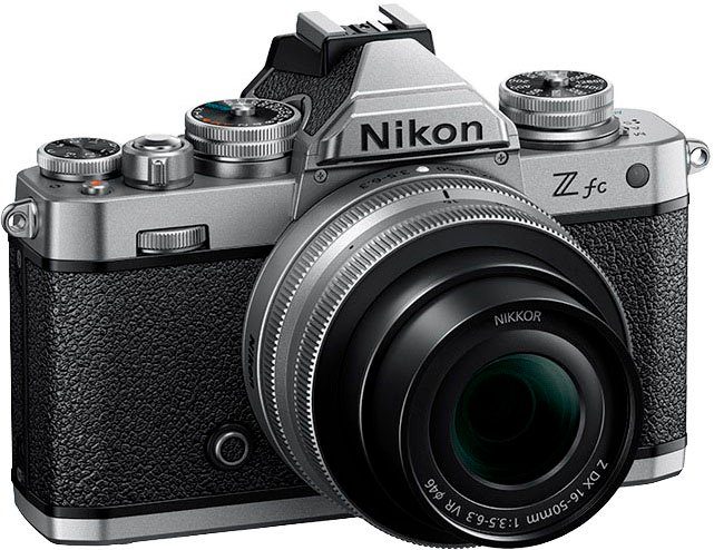 Nikon Z fc + 16-50 VR Systemkamera (NIKKOR Z DX 16-50 mm 1:3,5-6,3 VR Silver Edition, 20,9 MP, Bluetooth, WLAN)