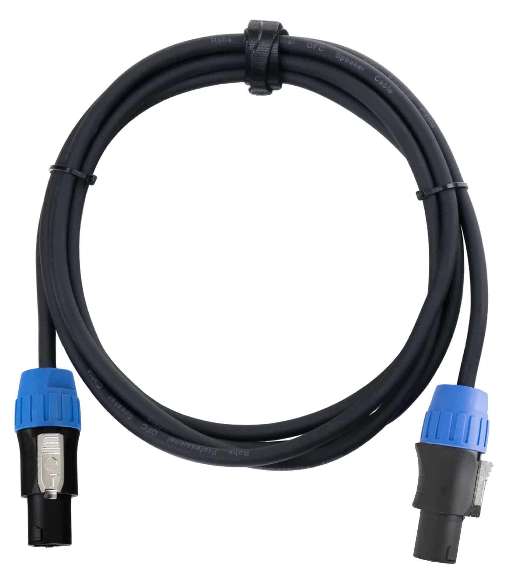 Pronomic pro-line BOXSP2-2.5 Lautsprecherkabel 2,5m - mit Kabelklette Audio-Kabel, 2-Pol Speakon-kompatibel, (250 cm), Professionelles Lautsprecherkabel mit hochwertigen Steckern