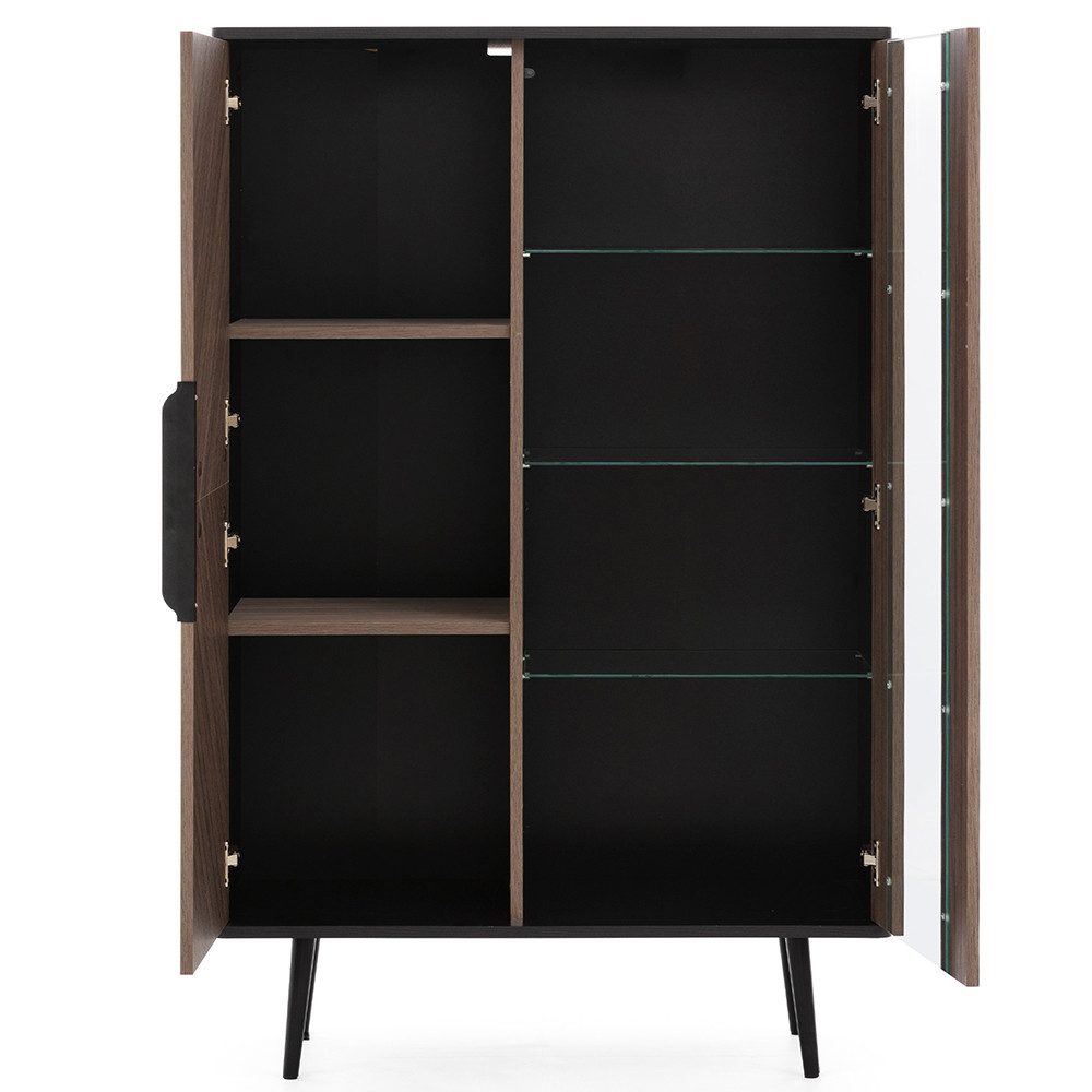 Lomadox Highboard PRETORIA-132, Highboard, Vitrinenschrank, graphit mit bra günstig online kaufen