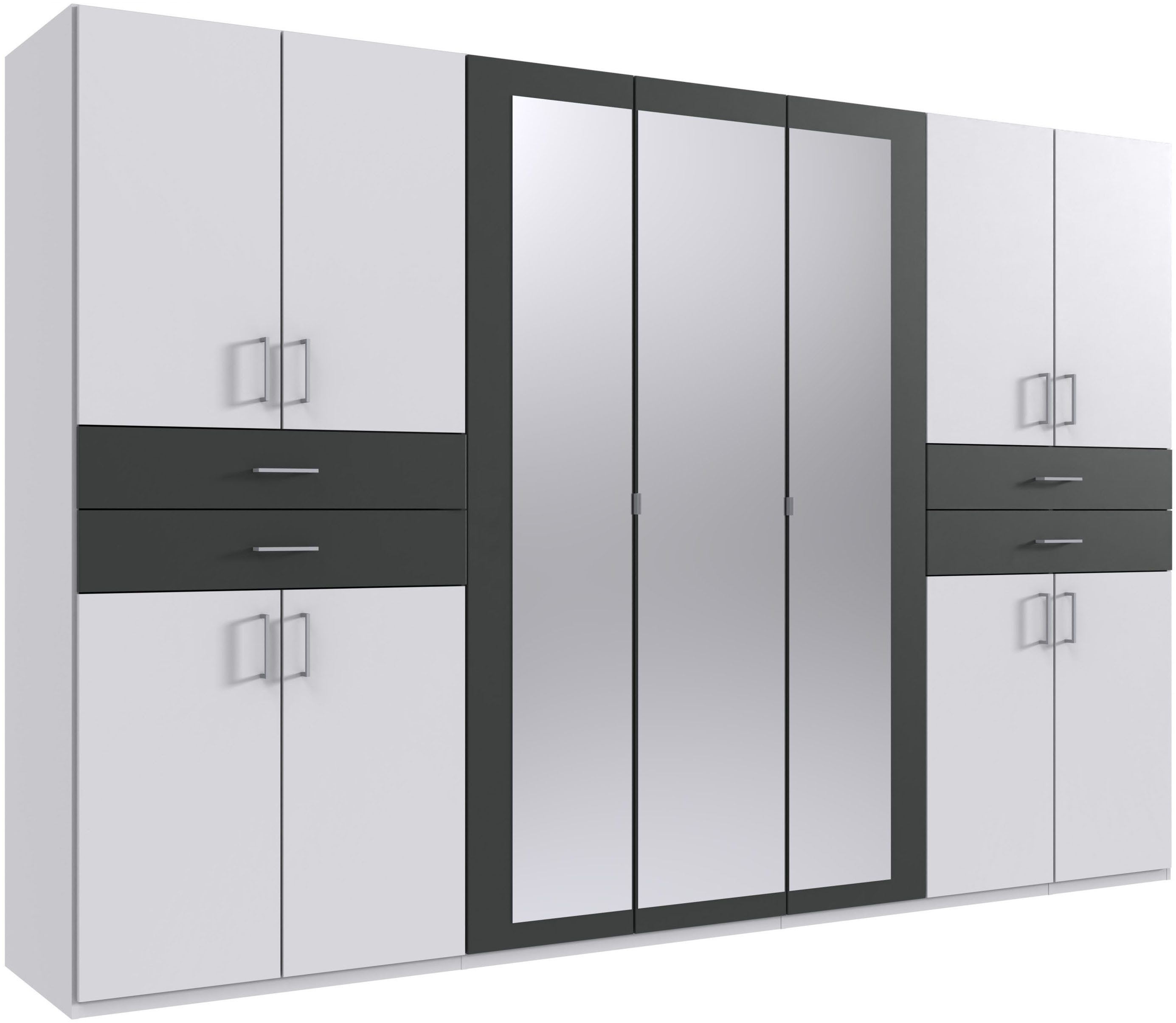 Wimex Kleiderschrank Taiga Kleiderschrank mit Spiegel Topseller mit Schubladen auf bequemer Höhe, Garderobe Schlafzimmerschrank