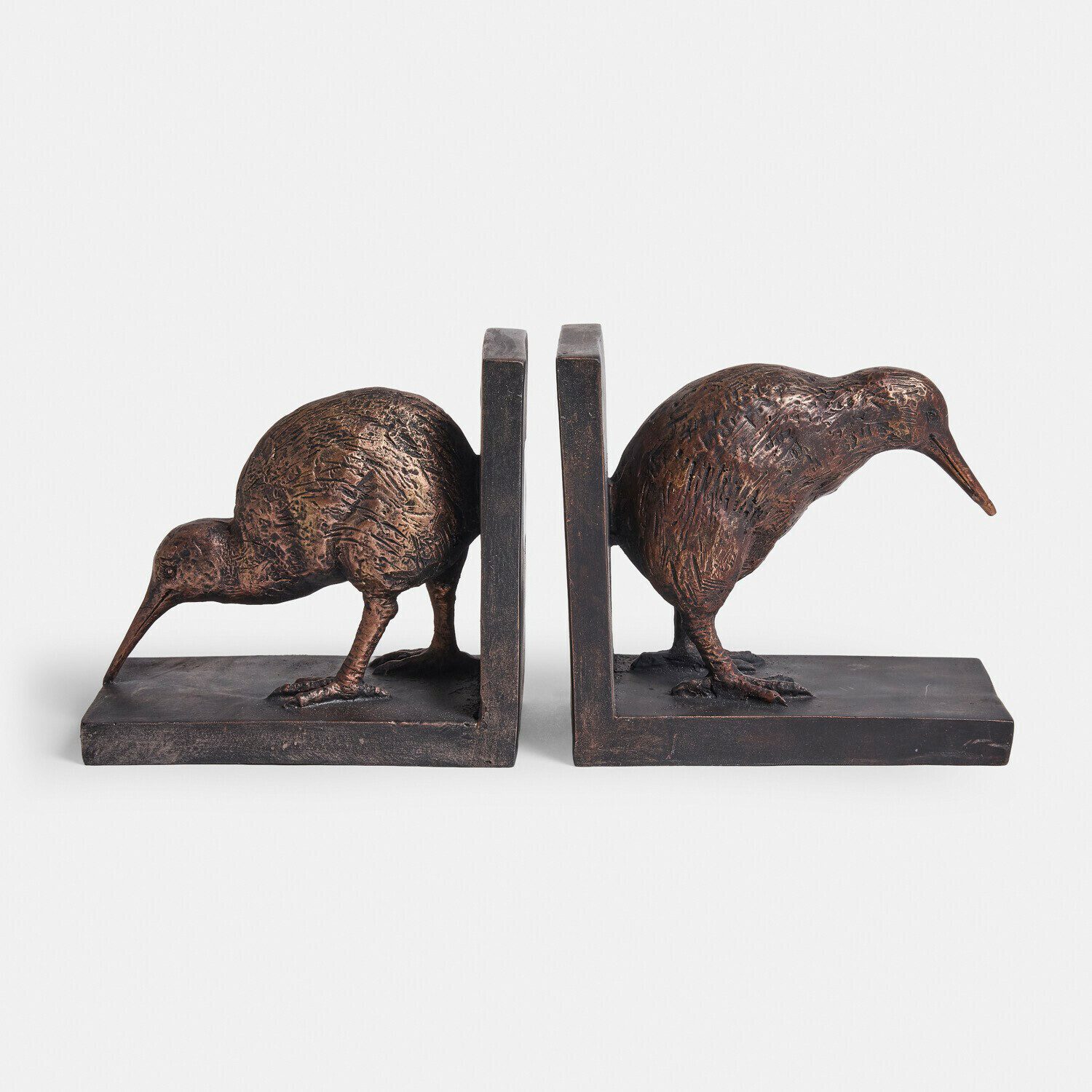 Mirabeau Dekoobjekt Buchstütze 2er Set Elderwood bronze, Buch, Vogel, Detailreiche Federstruktur in Polyresin