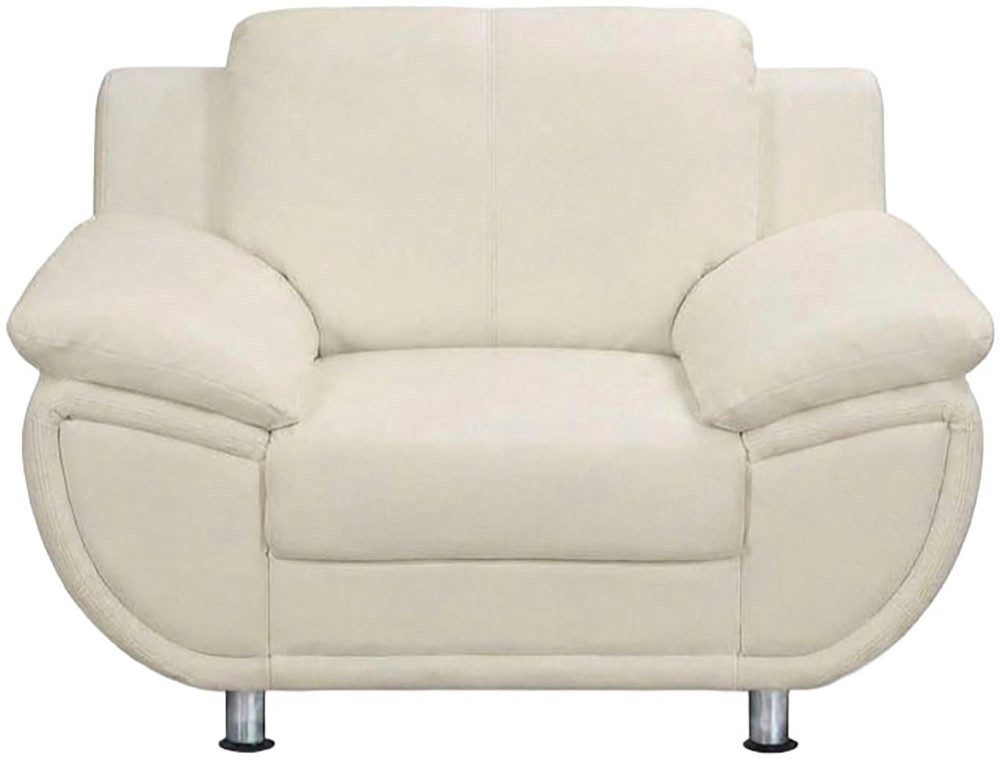 TRENDMANUFAKTUR Sessel Rondo, Breite 121 cm, breite Armlehnen, Füße chromfarben, Big-Sessel wahlweise mit Federkern, bequem