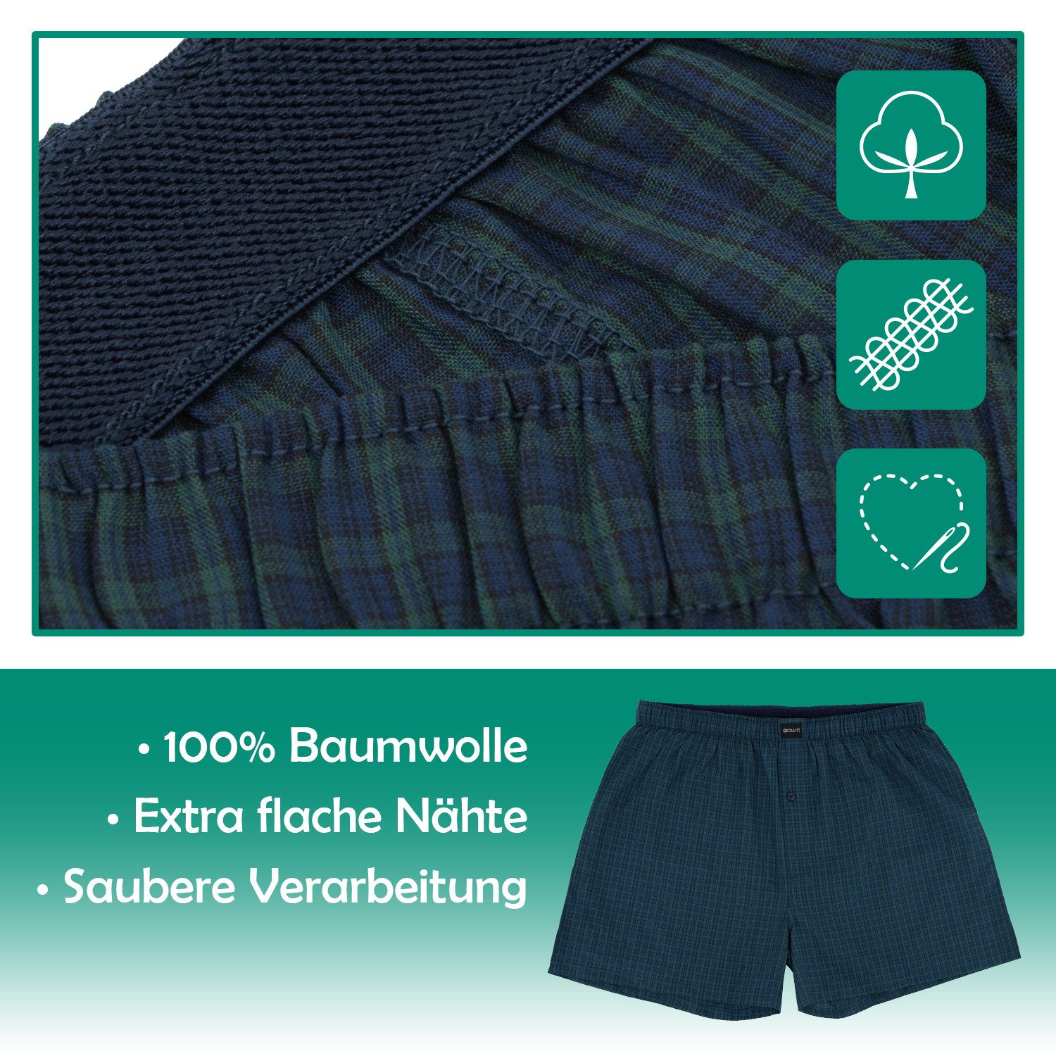 Gomati Boxershorts 6er Pack Herren Boxershorts Baumwoll Webboxershorts günstig online kaufen