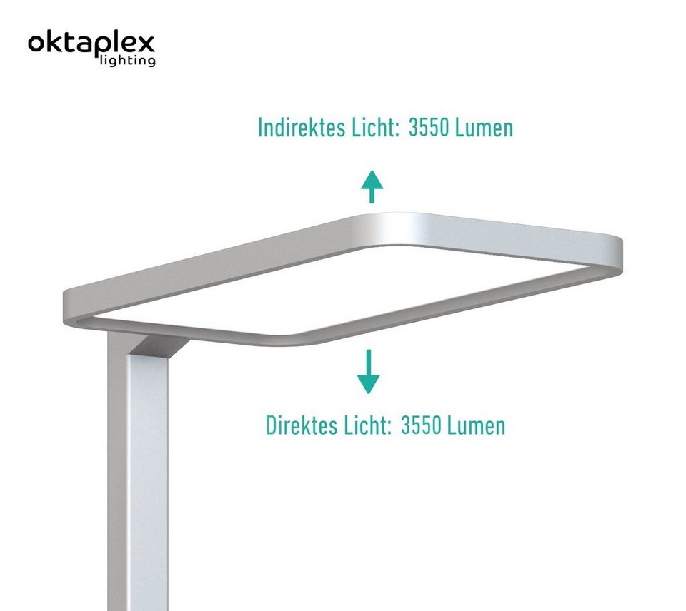 Oktaplex lighting LED Stehlampe Alen, Dimmbar, LED fest verbaut,  neutralweiß, LED Stehlampe mit Bewegungsmelder und Tageslichtsensor