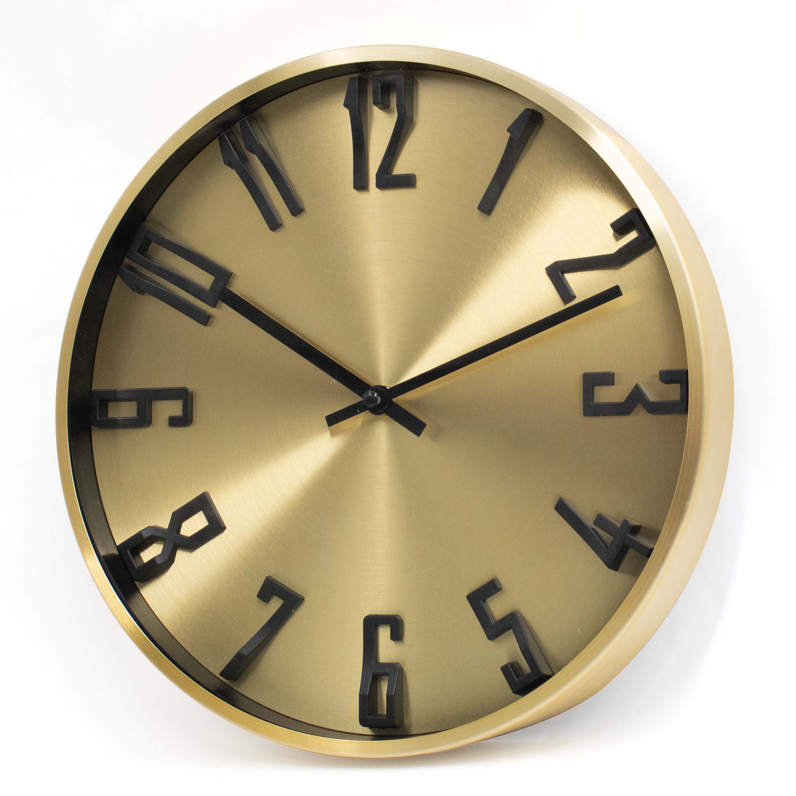 K&L Wall Art Wanduhr Metalluhr modern Aluminium Wanduhren ohne Ticken (Quarz Uhrwerk ohne Tickgeräusche)