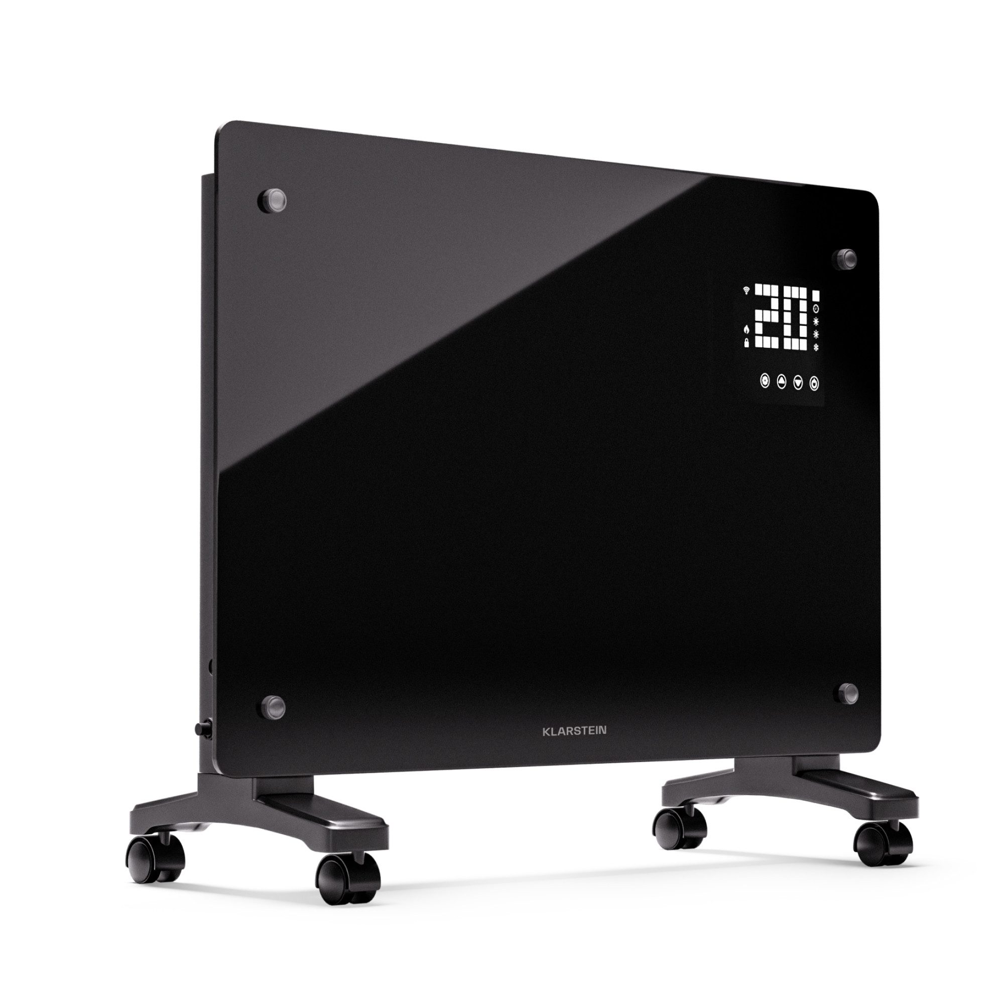 Klarstein Heizstrahler Bornholm Smart 1500, Heizung Elektrische Heizstrahler Badezimmer Küche Wifi LED Schwarz