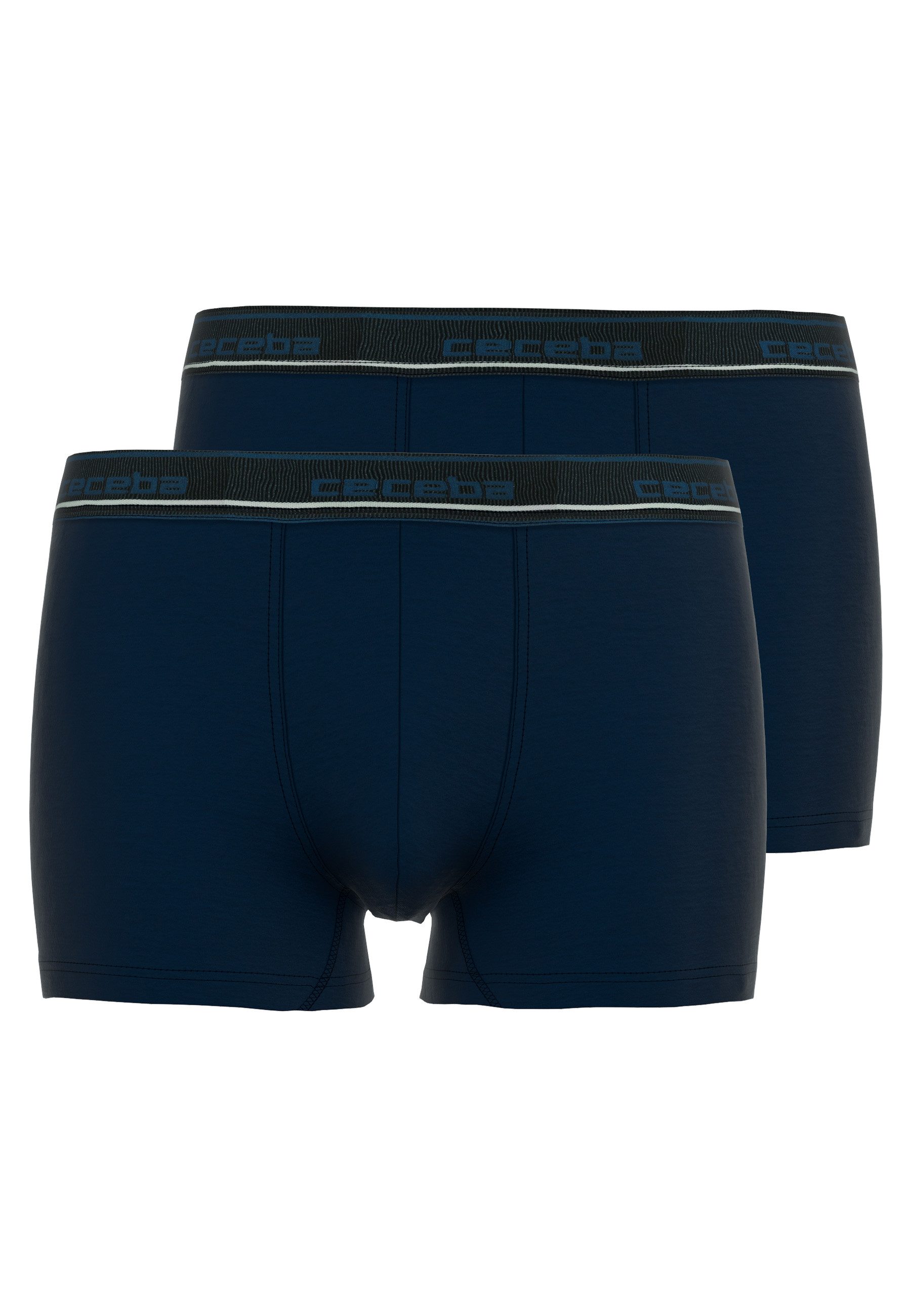 Boxershorts CECEBA Herren Pants blau uni 2er Pack