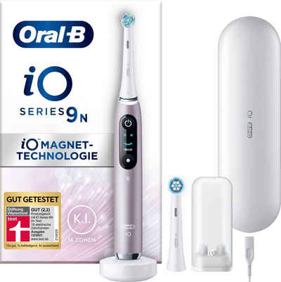 Oral B Elektrische Zahnbürste iO 9, Aufsteckbürsten: 2 St., mit Magnet-Technologie, 7 Putzmodi, Farbdisplay & Lade-Reiseetui
