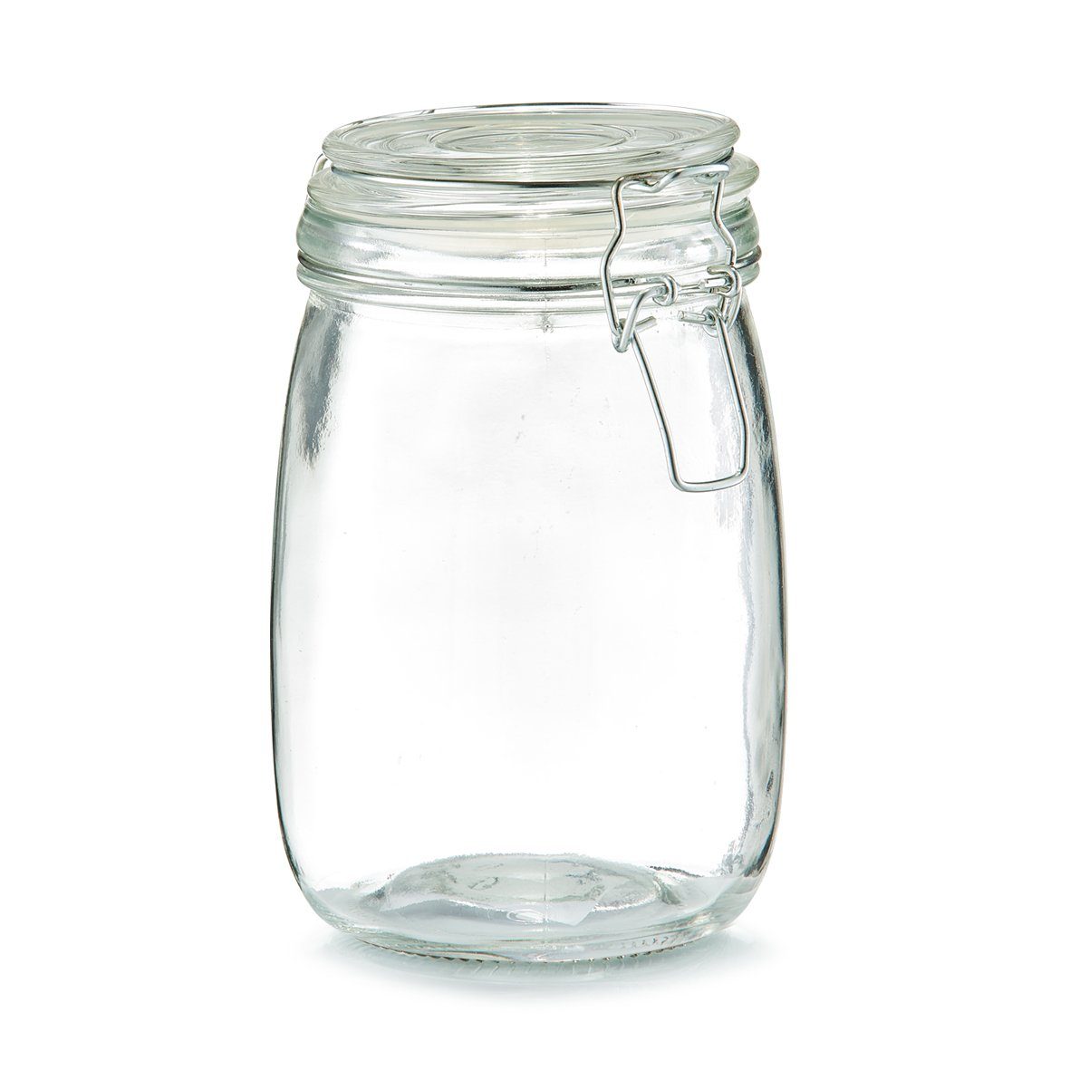 Zeller Present Vorratsglas Vorratsglas m. Bügelverschluss, Glas/Edelstahl, 1000 ml, Glas/Edelstahl, transparent, Ø11 x 17 cm | Vorratsgläser