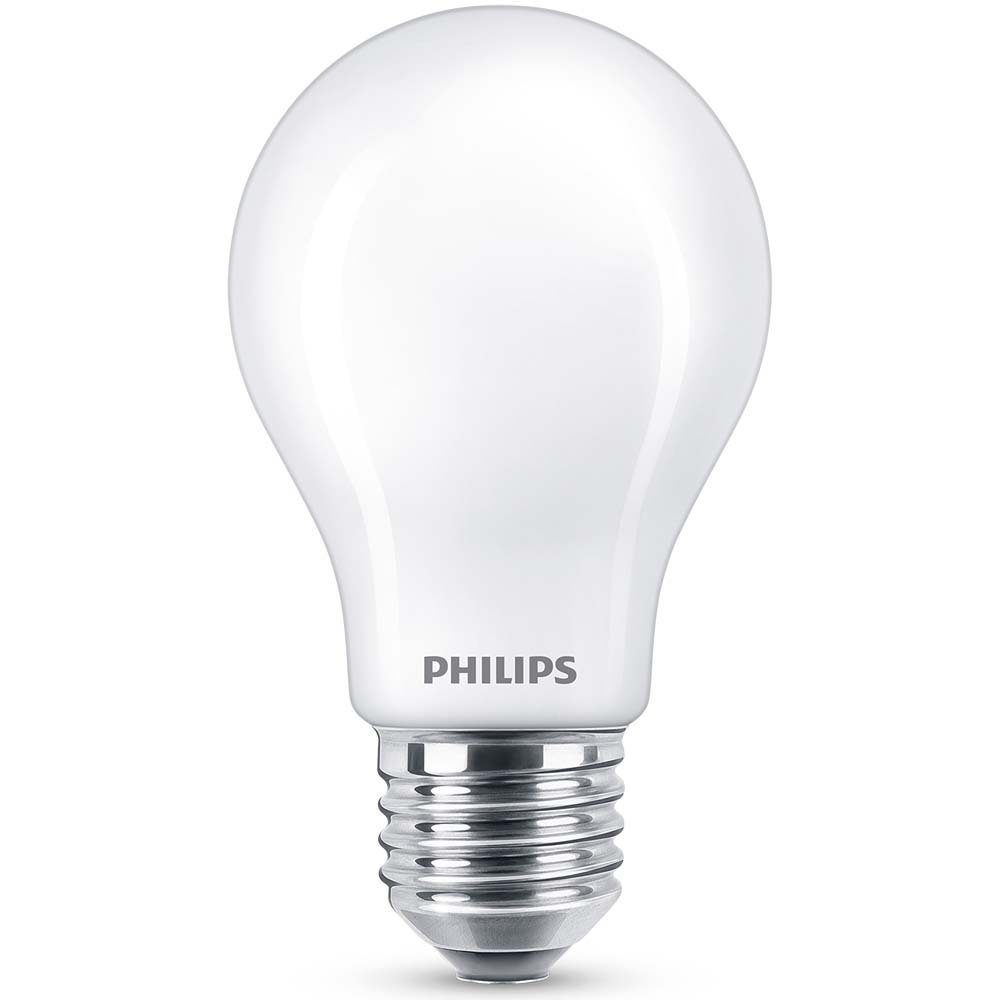 Philips LED-Leuchtmittel LED Lampe ersetzt 60W, E27 Standardform A60, weiß, n.v, 4000