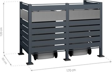 WESTMANN Mülltonnenbox Planum, Platz für 2 Mülltonnen je 240 L