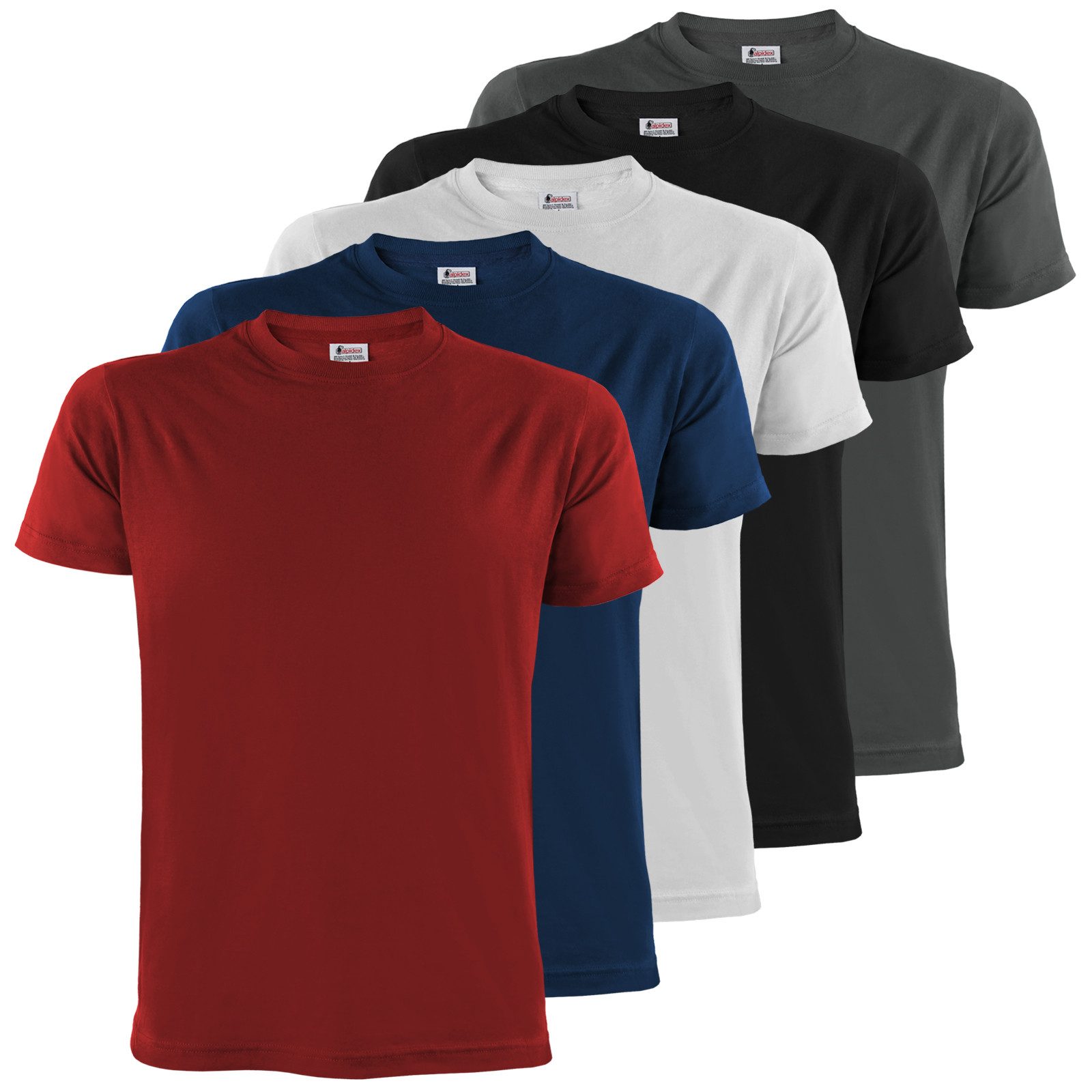 ALPIDEX Rundhalsshirt ALPIDEX T-Shirts Herren 5er Set Rundhals – in vielen Farben & Größen