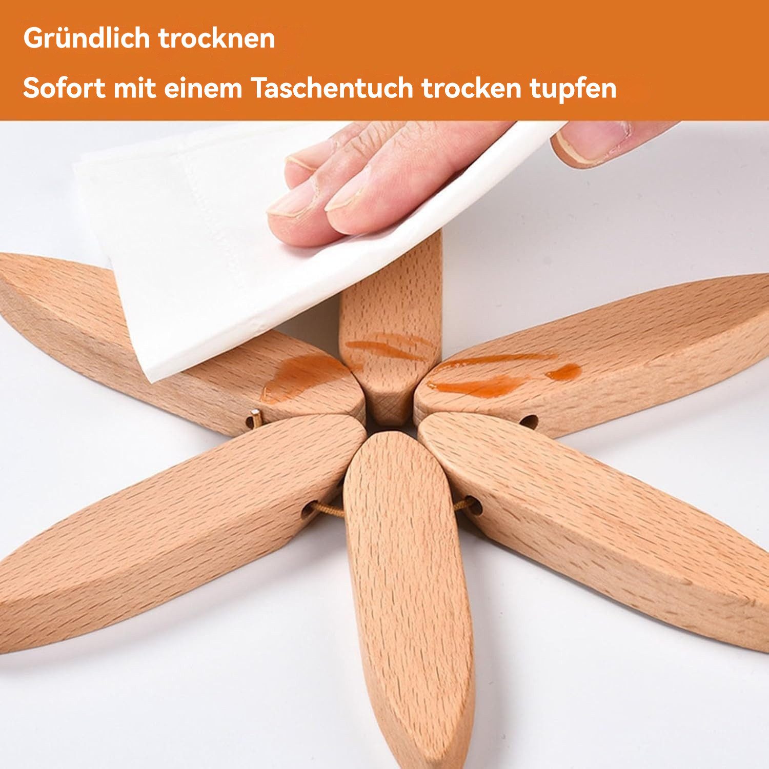 LEMLIT Topfuntersetzer Weihnachtsbaum-Untersetzer und aus Holz,3 Holzuntersetzer, Zubehör für Pfannen,Topfe, Auflaufformen, 1er Set, 1-tlg., dekoratives Servier – Bild 3 von 5