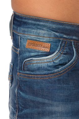 Cipo & Baxx Regular-fit-Jeans Herren Jeans Hose mit dezenten Kontrastnähten und zeitloser Waschung Hoher Tragekomfort