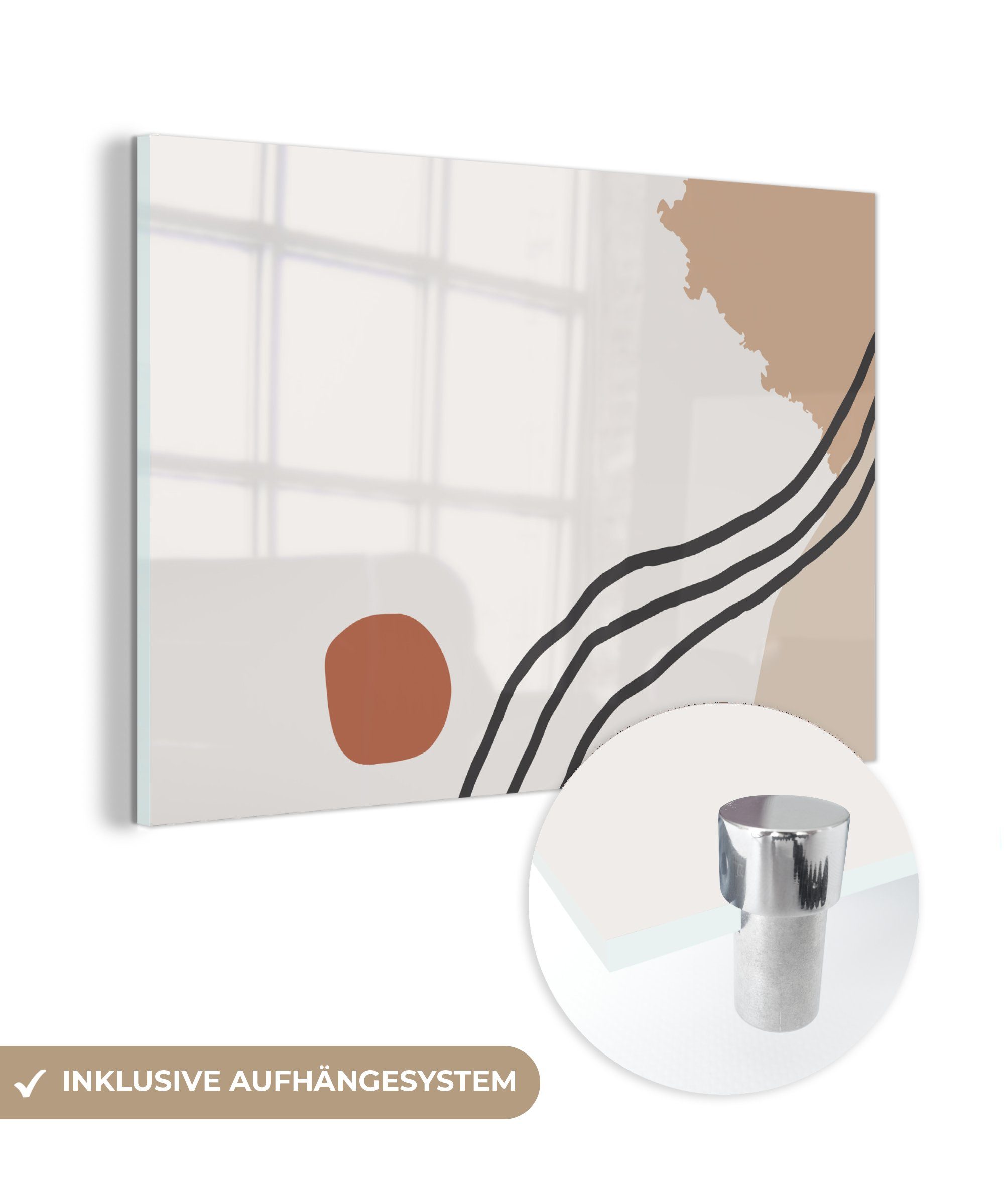 MuchoWow Acrylglasbild Sommer - Abstrakt - Schwarz - Orange, (1 St), Acrylglasbilder Wohnzimmer & Schlafzimmer