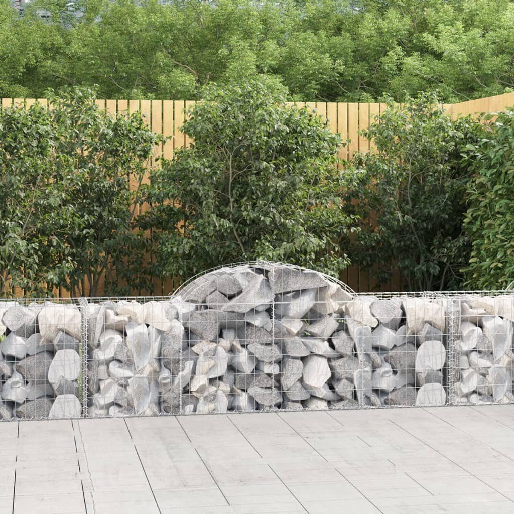 vidaXL Blumentopf Gabione mit Hochbogen 200x50x60/80 cm Verzinktes Eisen (1 St)