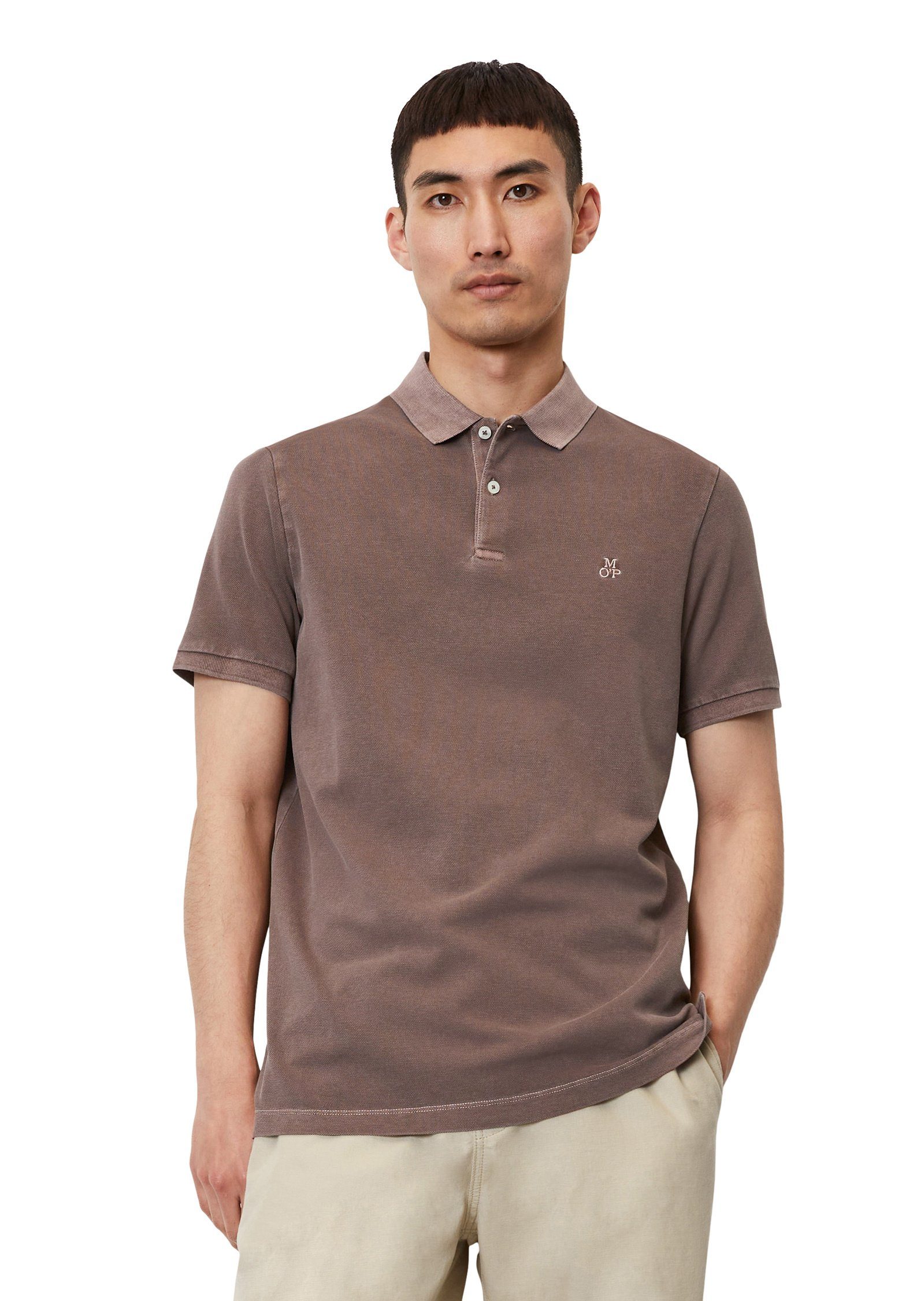 Marc O'Polo Poloshirt aus Organic Cotton-Stretch braun