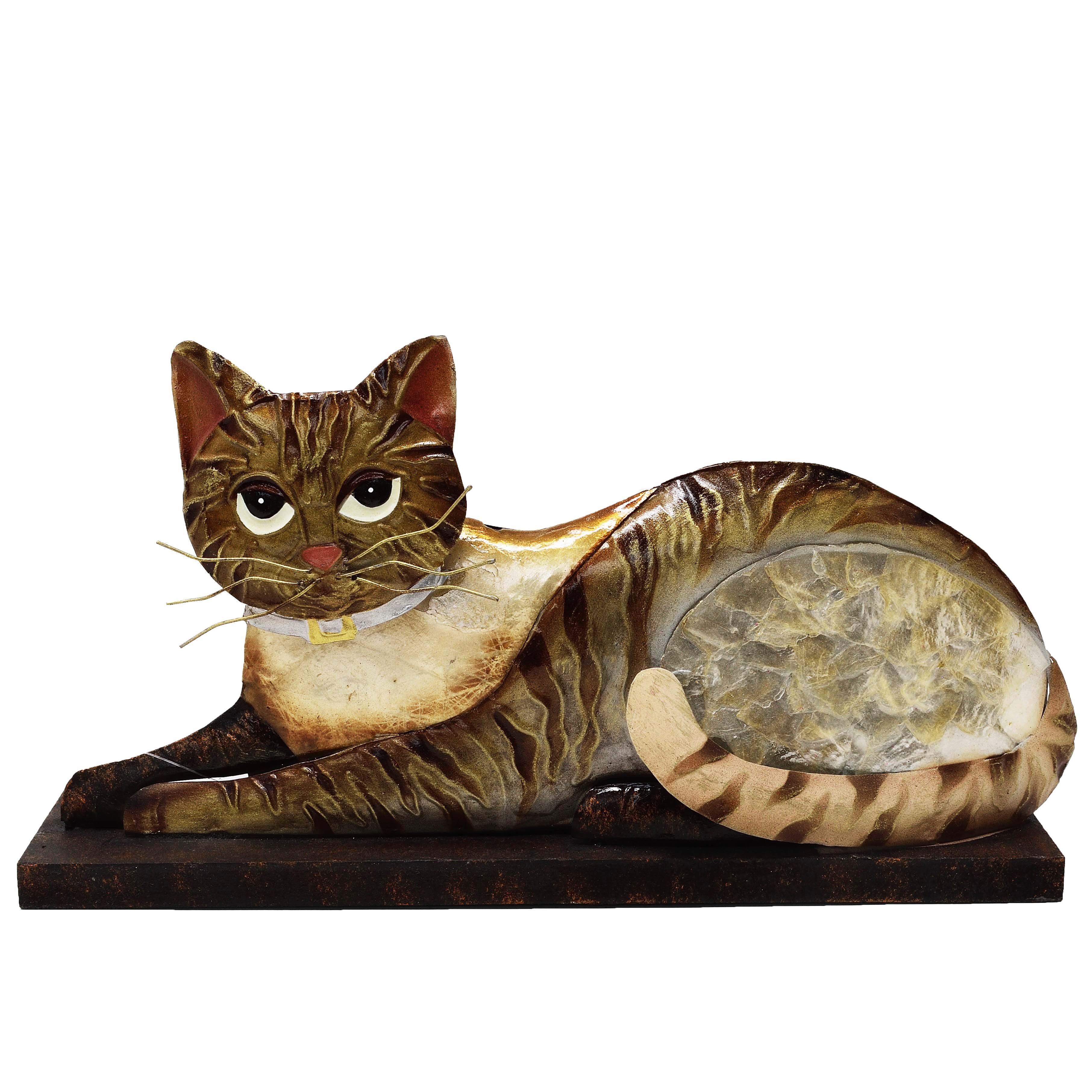 MystiCalls Dekofigur Dekofigur Katze liegend - Tier Metallfigur Geschenk De günstig online kaufen