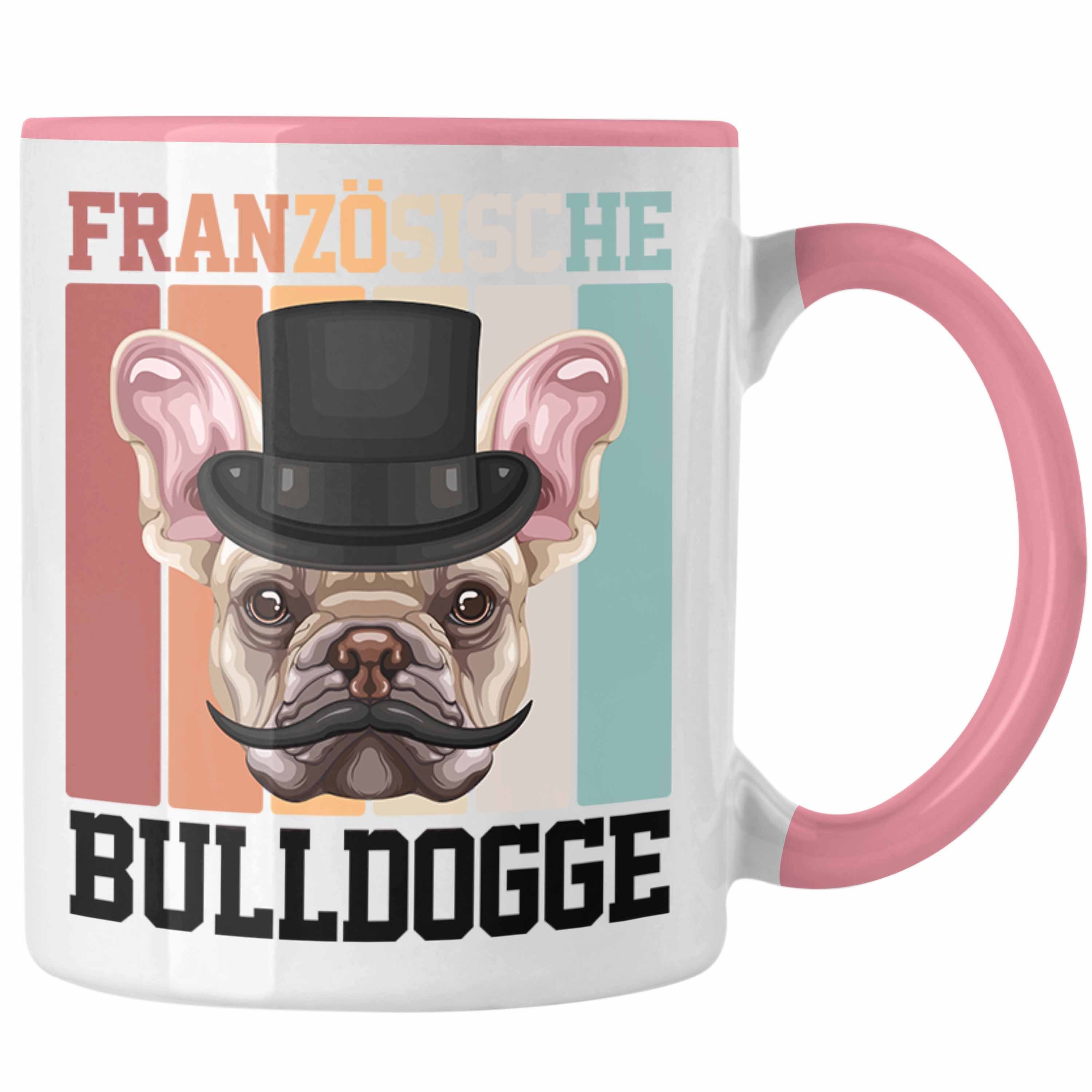 Trendation Tasse Geschen Rosa Tasse Französische Bulldogge Geschenk Besitzer Spruch Lustiger