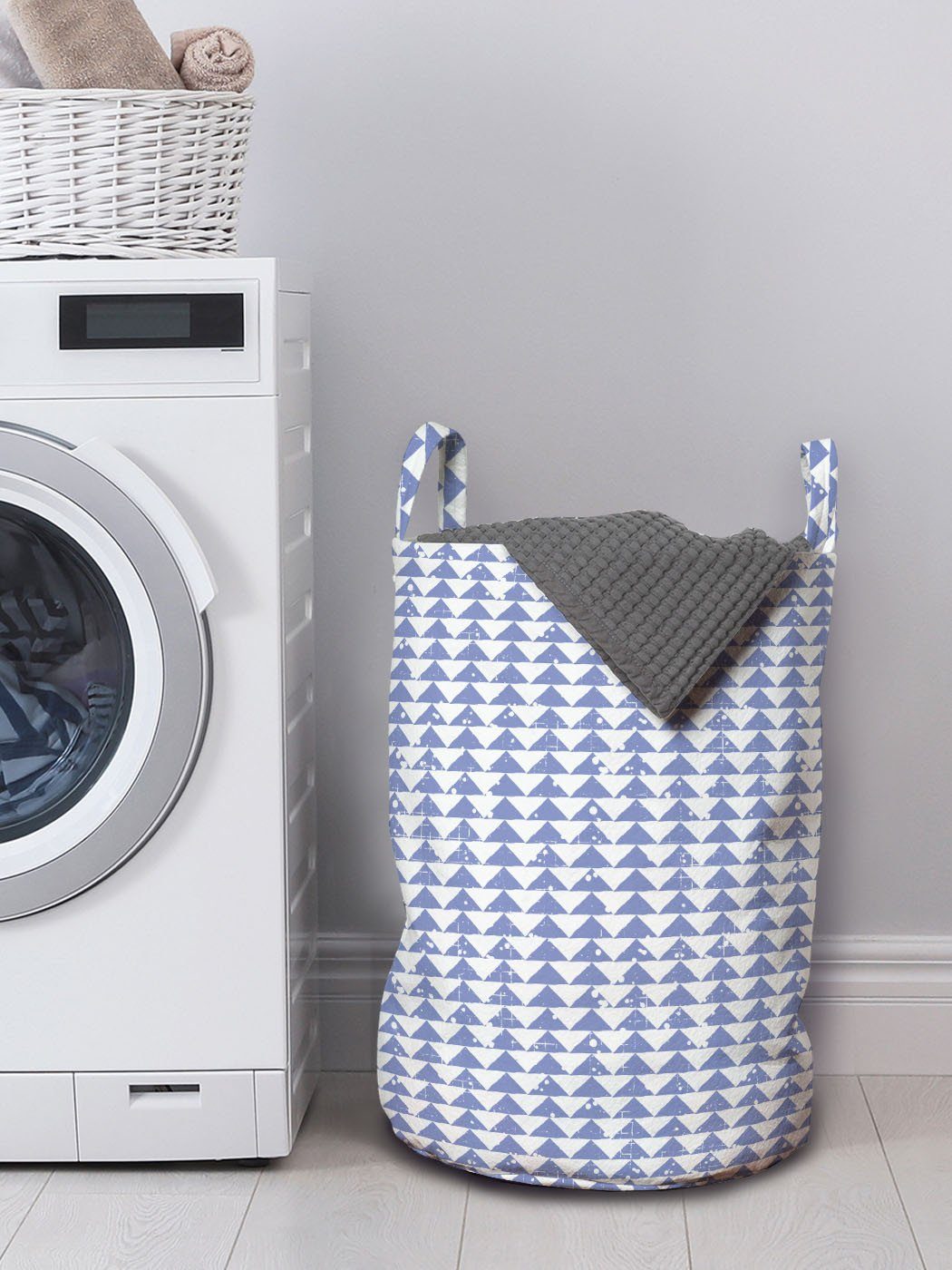 Wäschesäckchen Waschsalons, Griffen Geometrisch Triangles grungy Abakuhaus Kordelzugverschluss Wäschekorb mit für