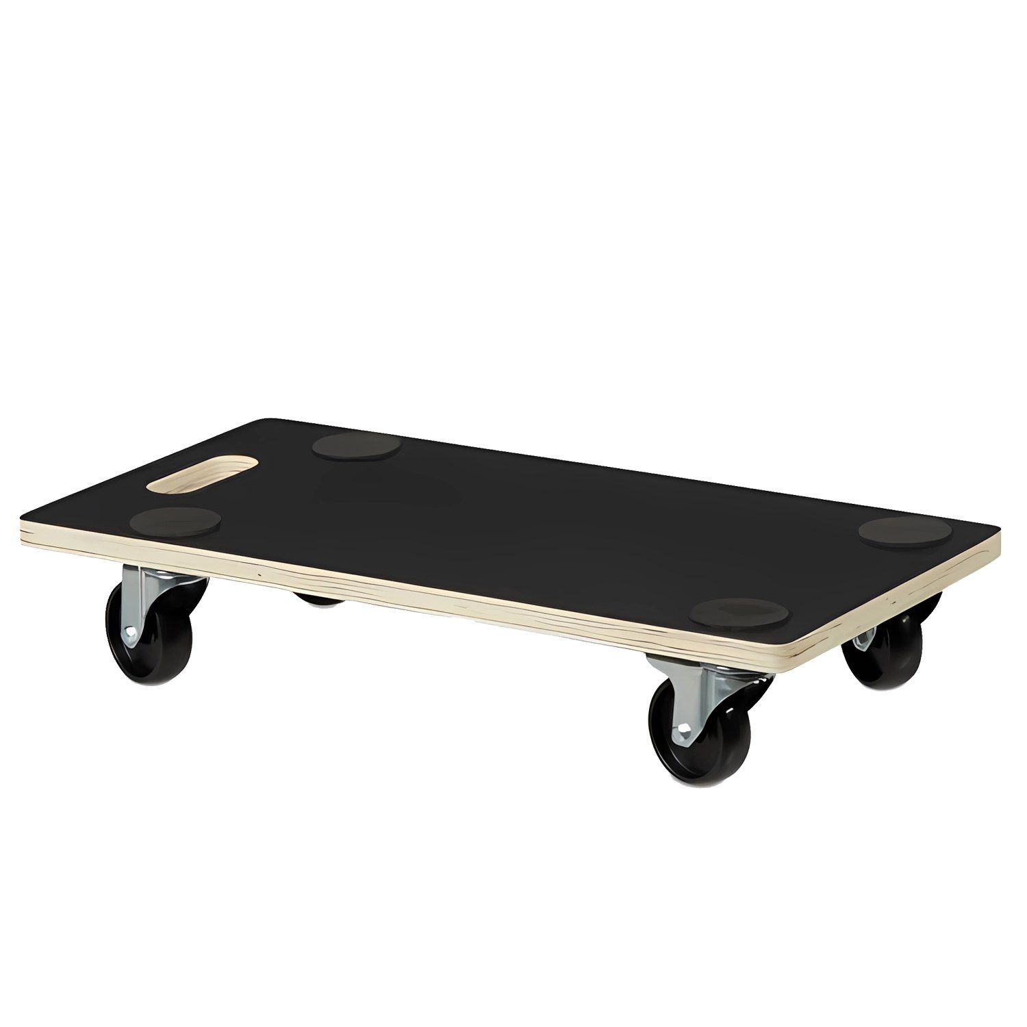 TroniTechnik Transportroller Rollbrett Transportroller rutschfest 400 kg Tragfähigkeit, (vier lenkbare Rollen, zwei bremsbare Rollen, 1-St., inkl. Anti-Rutsch-Pads für Möbeltransport, Umzugshilfe), rutschfest, 360° Rollen, mit Feststellbremse