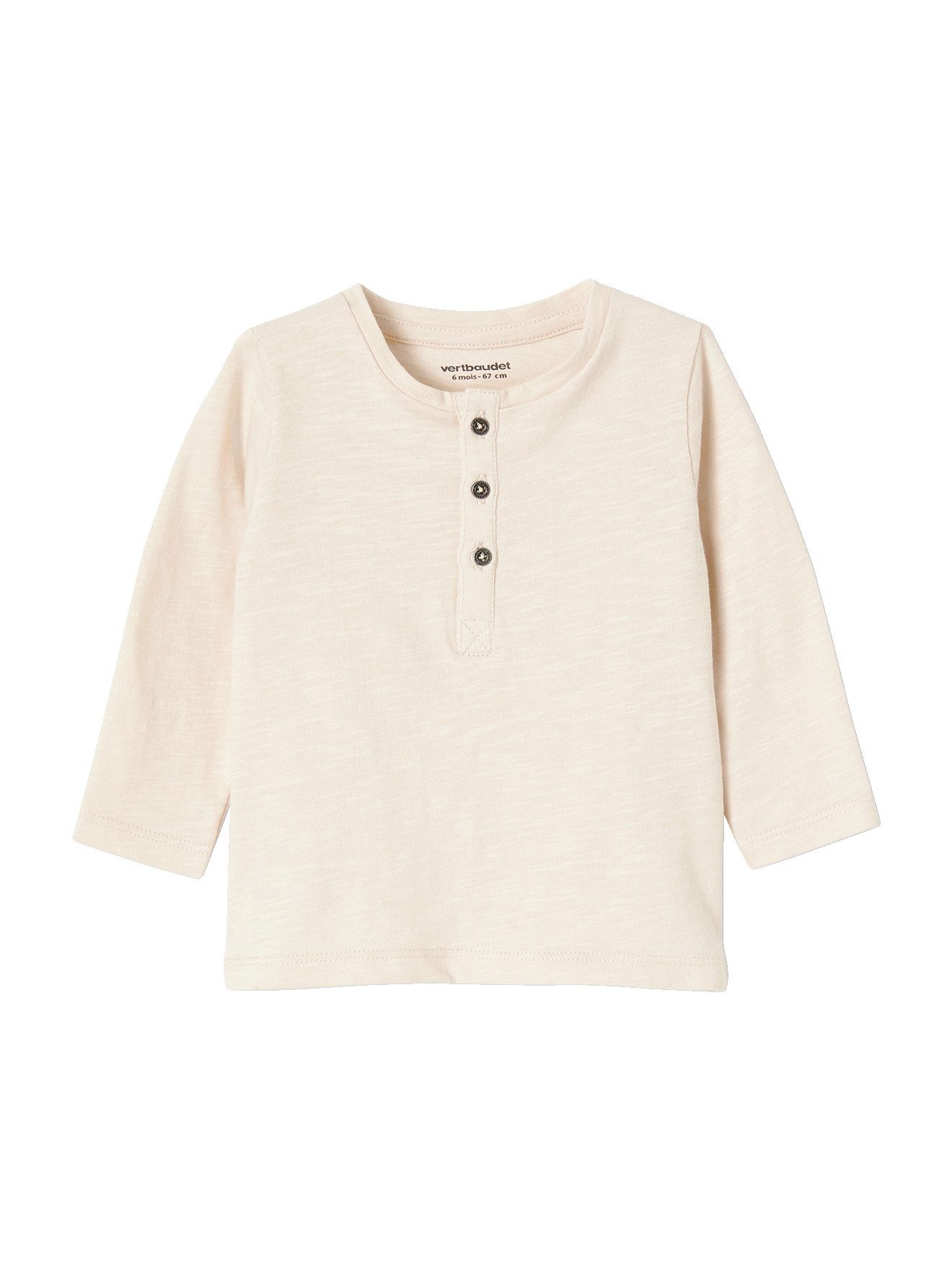 Langarmshirt Jungen Baby Henley-Shirt BASIC