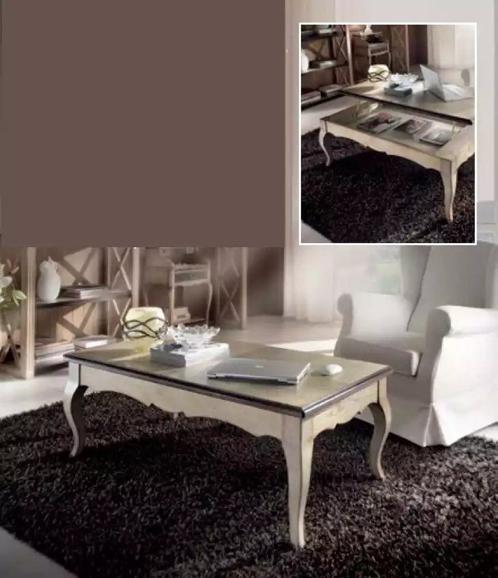 JVmoebel Couchtisch Stilvoller Beistelltisch in Weiß aus hochwertigem Holz (Packung, 1-St., 1x nur Couchtisch), Made in Europa