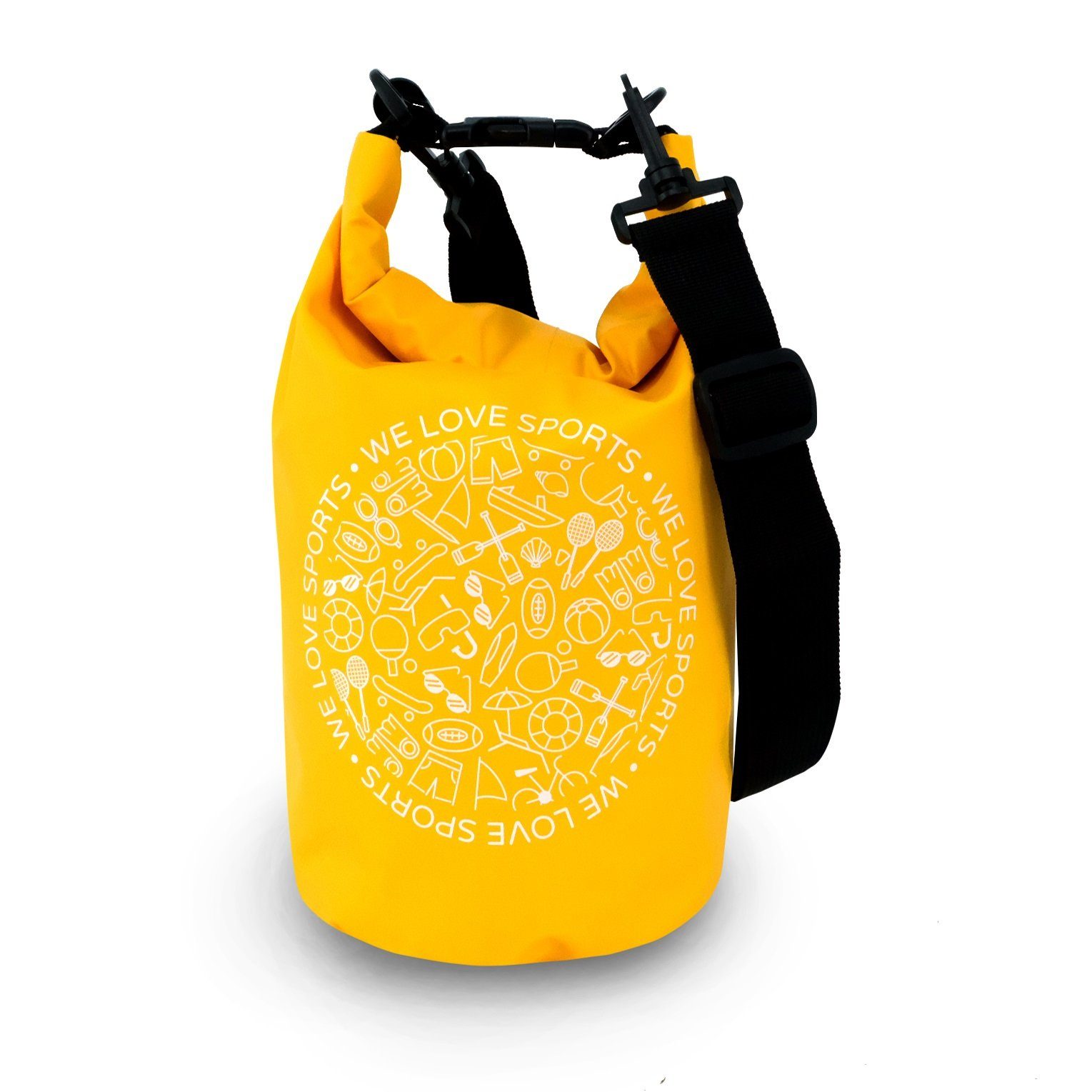 ChronoSports Drybag Wasserdichte Tasche Aquino, Gelb, Seesack/Packsack mit Tragegurt (1-tlg., 5L: H 35 cm, Ø 18 cm, 10 L: H 47 cm, Ø 20,5 cm), 5l und 10l