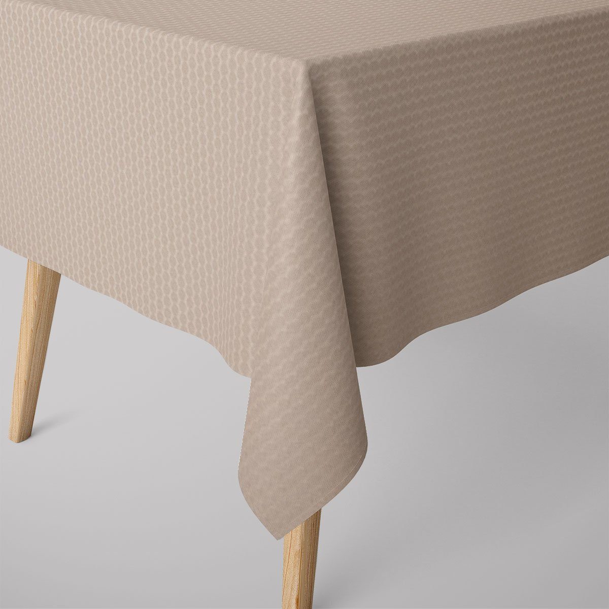 SCHÖNER LEBEN. Tischdecke Jacquard Punkte beige dunkelbeige, made in Germany,handmade,pflegeleicht
