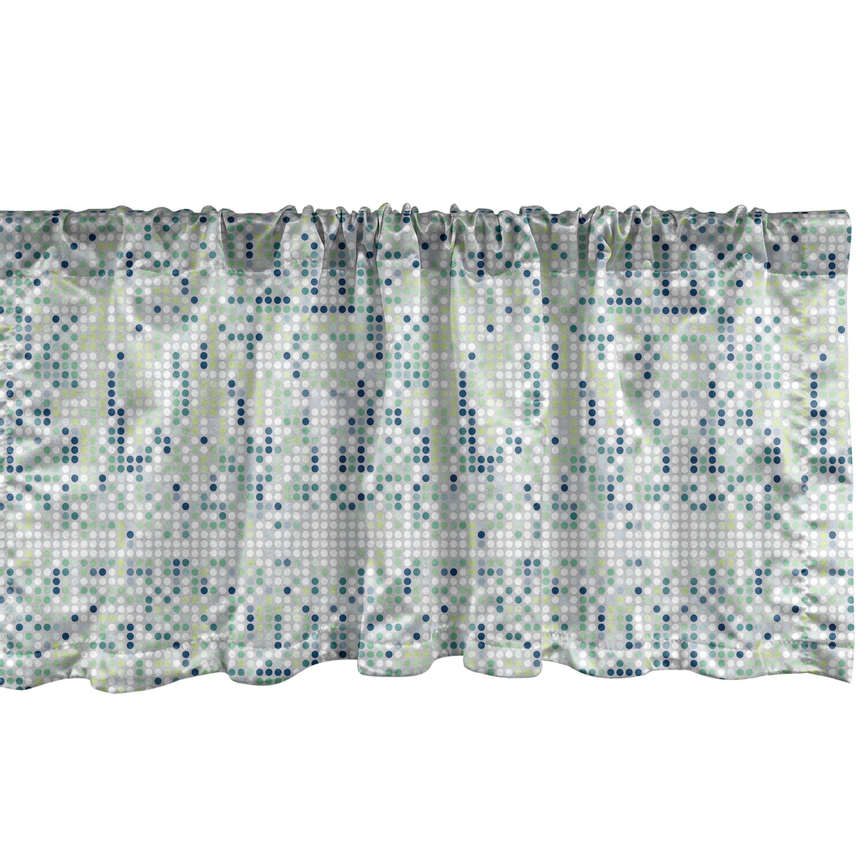 Scheibengardine Vorhang Volant für Küche Schlafzimmer Dekor mit Stangentasche, Abakuhaus, Microfaser, Abstrakt Punkte auf Pastell Hintergrund