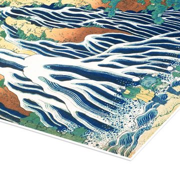 Posterlounge Poster Katsushika Hokusai, Kirifuri-Wasserfall auf dem Kurokami, Badezimmer Orientalisches Flair Malerei