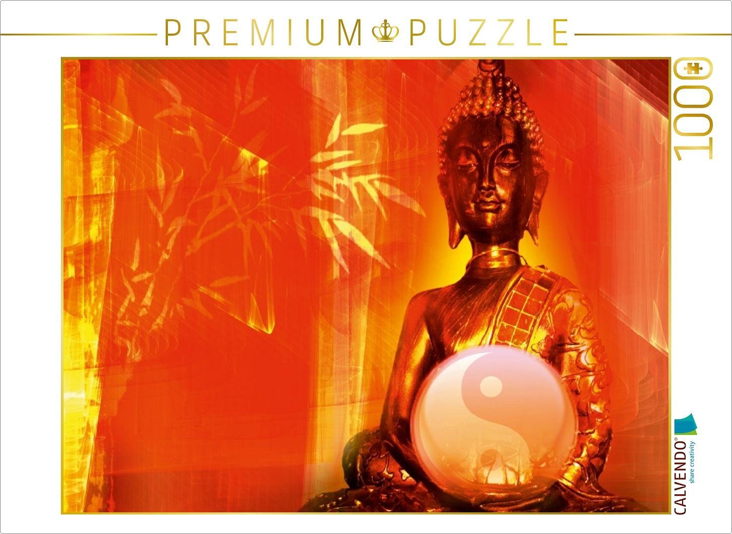 CALVENDO Puzzle CALVENDO Puzzle Buddha und Yin Yang 2 1000 Teile Lege-Größe 64 x 48 cm Foto-Puzzle Bild von Digital-Art, 1000 Puzzleteile