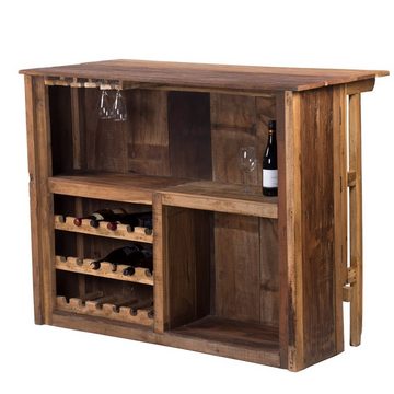 DESIGN DELIGHTS Barschrank BARSCHRANK "ARUBA", 140x110 cm (BxH), Holz Minibar mit 2 Hockern