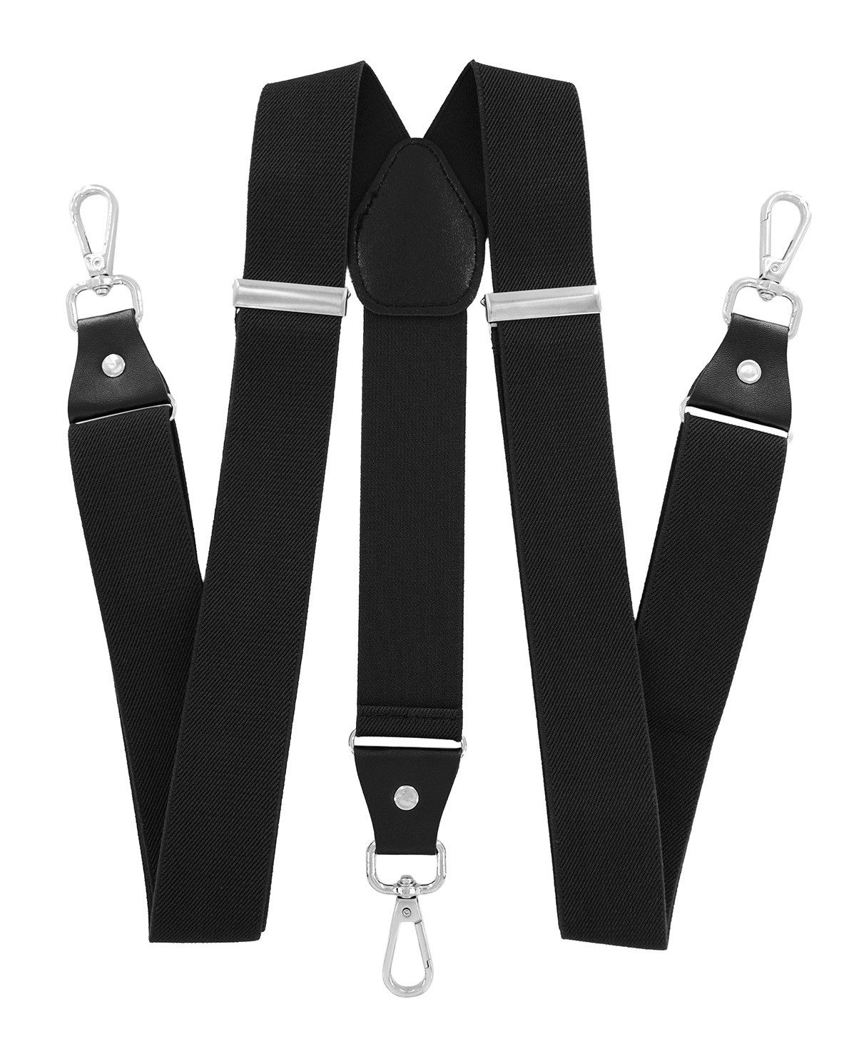 axy Hosenträger Herren Y-Form 3,5 cm breit, elastisch, mit 3 robusten Karabinern verstellbar 120cm Lang für Anzug Jeans Chinos Rockabilly Suspenders