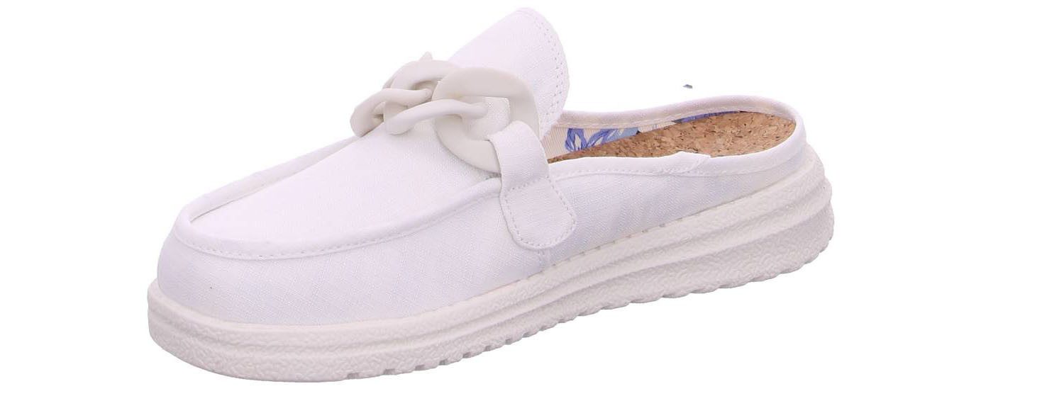 Fusion Ella Washed Canvas White Slipper